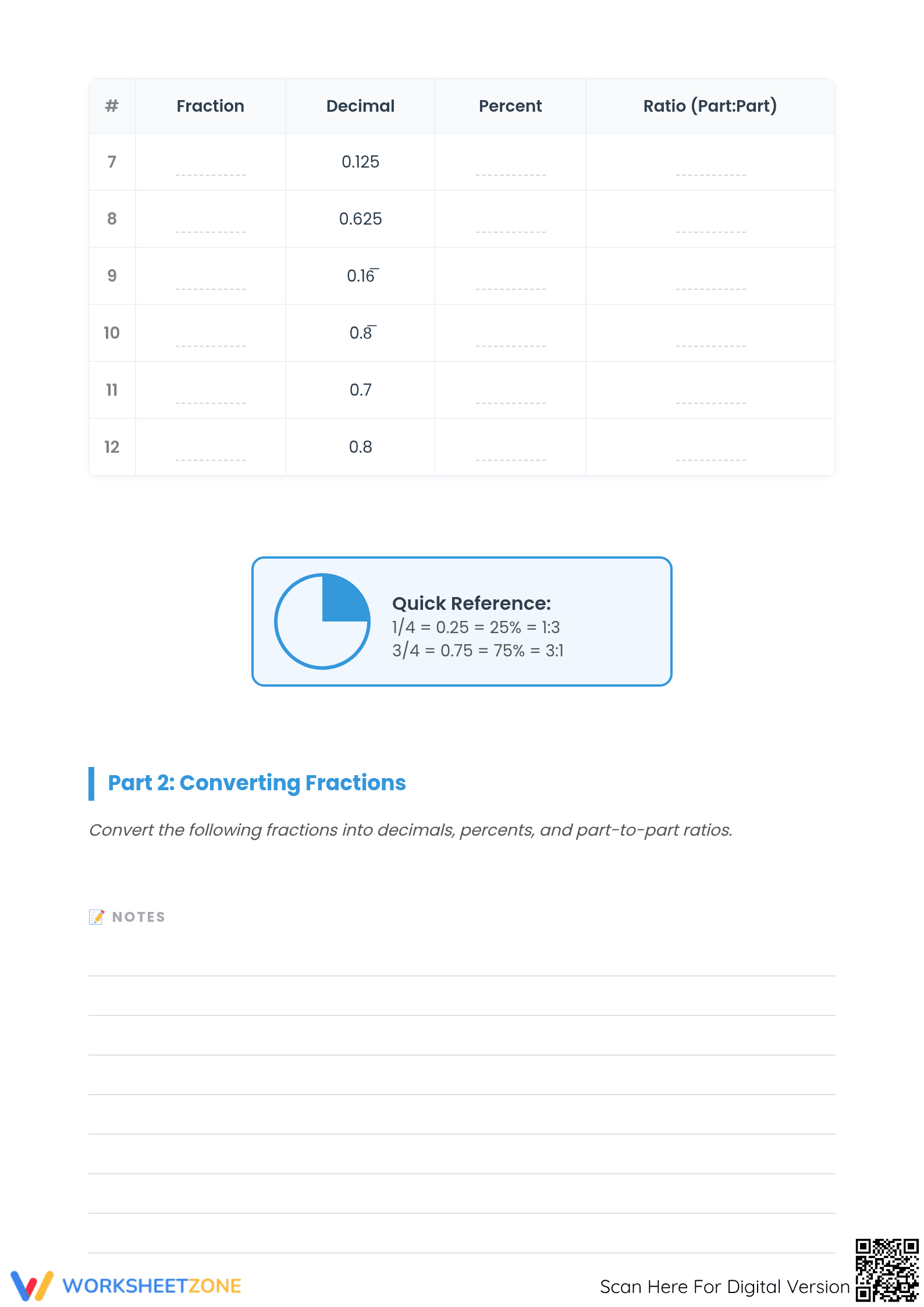 Essential Fractions, Decimals, Percents & Ratios Worksheet - Page 2