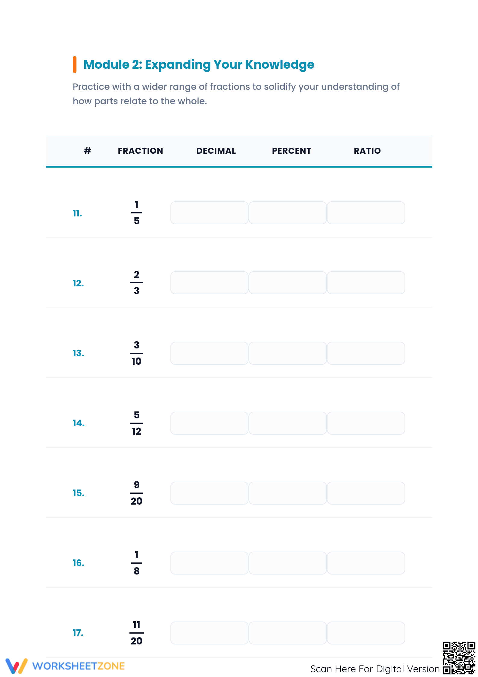 Printable Fraction Conversion Worksheet | Grade 7 Math - Page 3