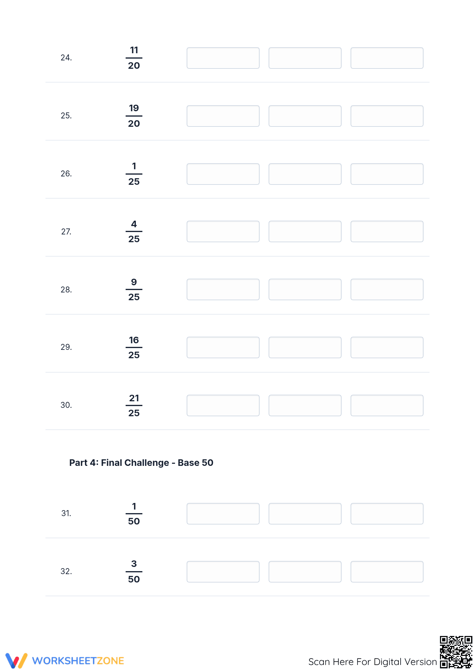 Convert Fractions, Decimals, Percents Worksheet | Essential - Page 4