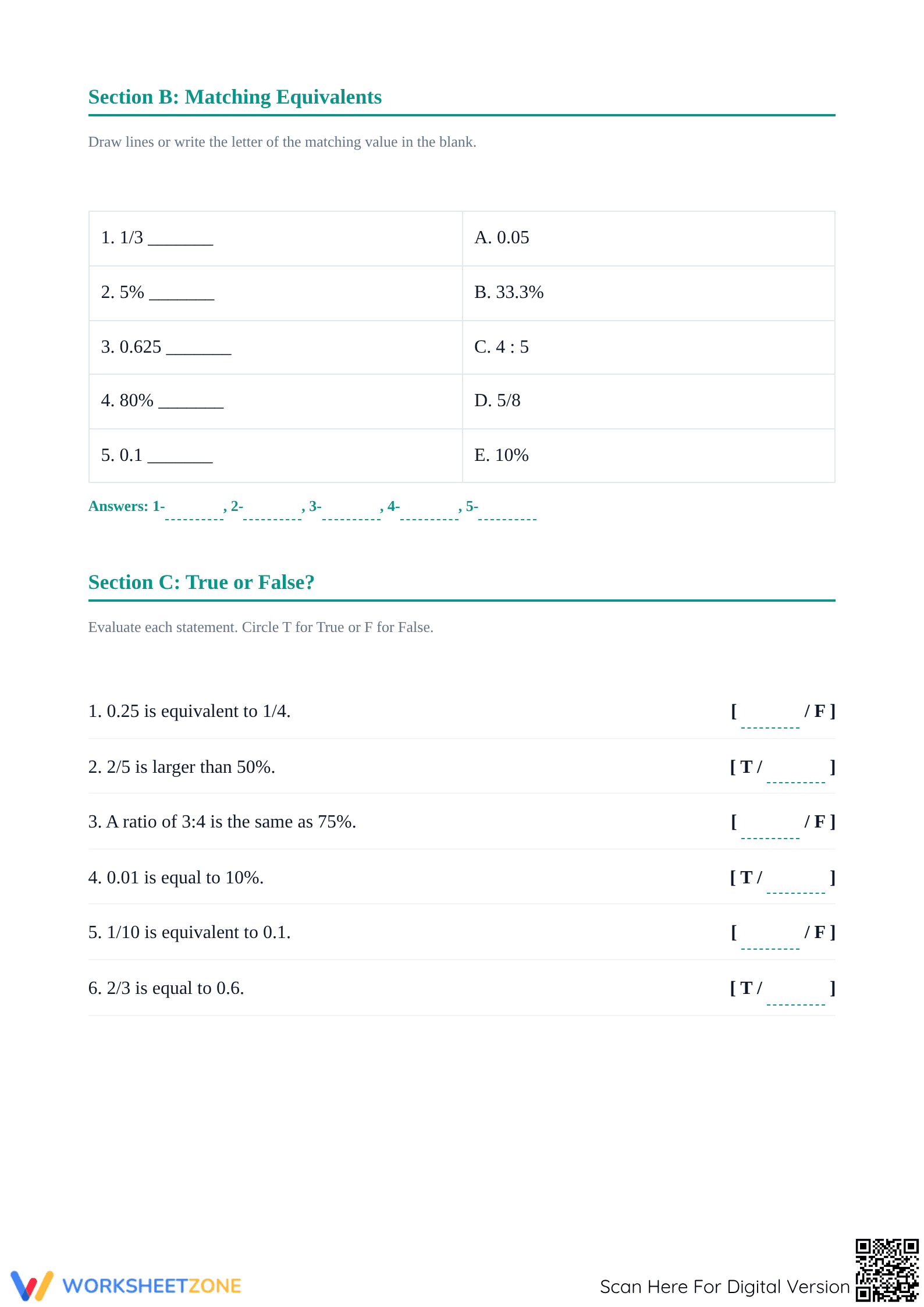 Essential Number Conversion Worksheet | Grade 6 Math - Page 2