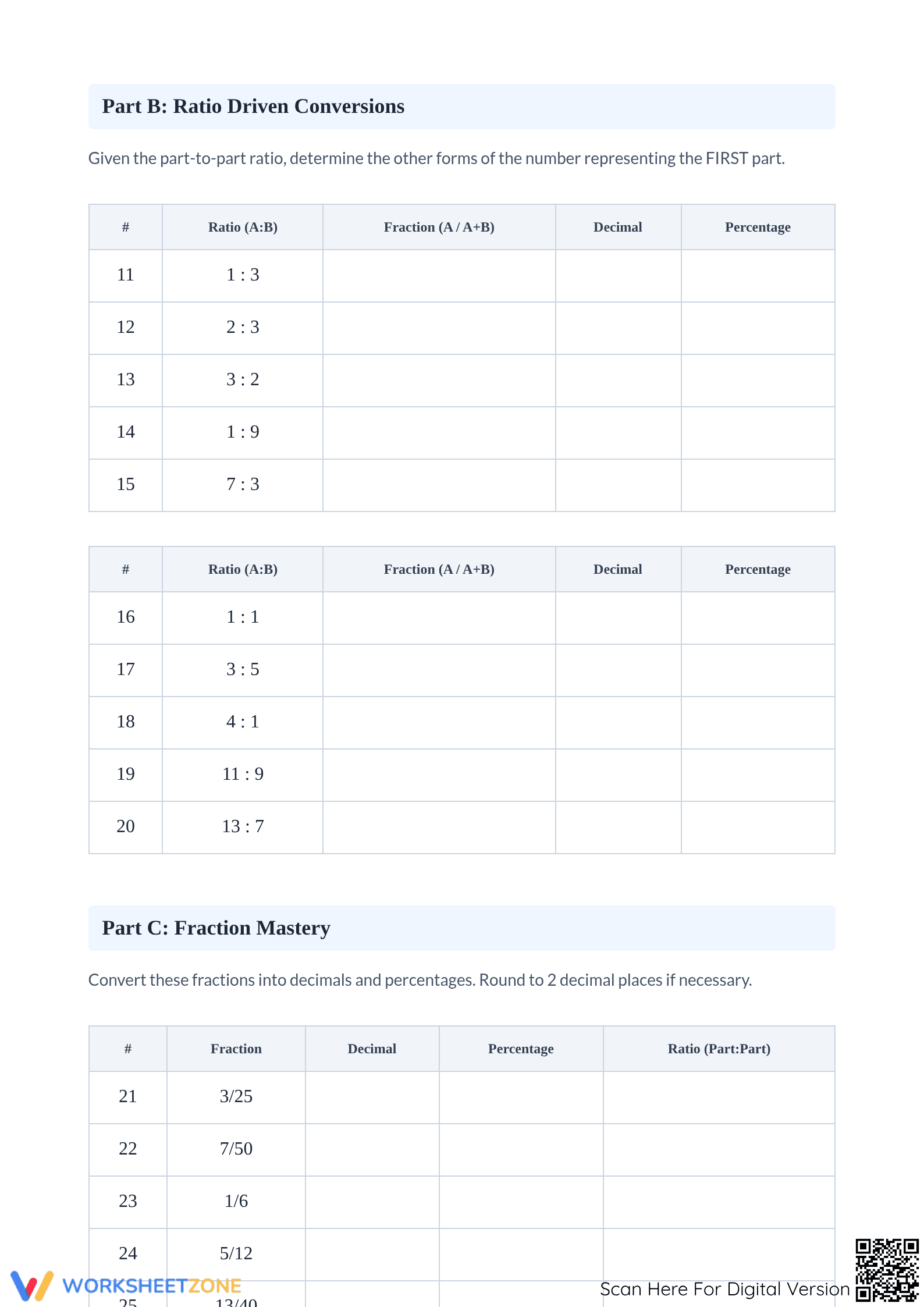 Essential Fractions, Decimals, and Percents Practice - Page 2