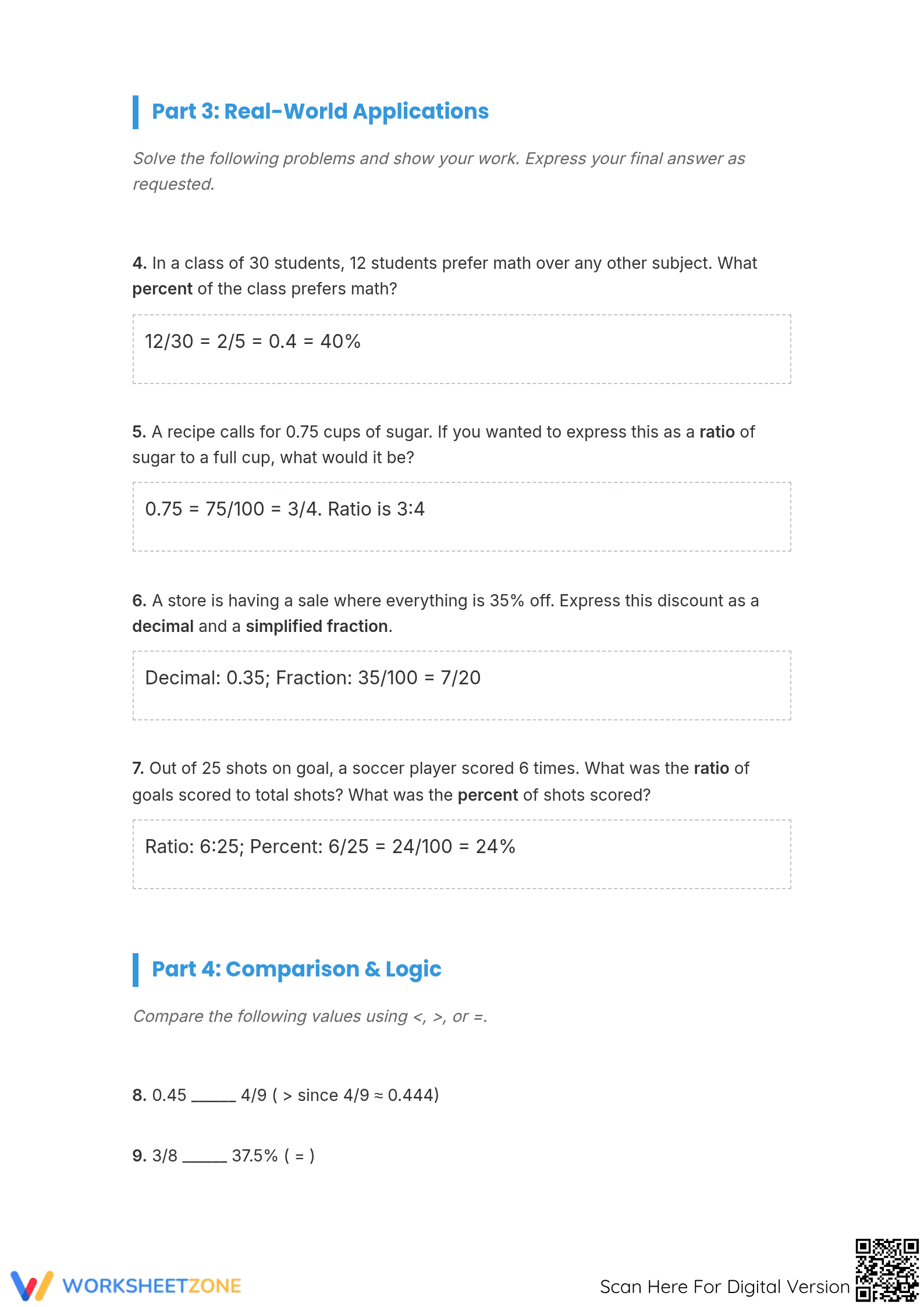 Essential Fractions, Decimals, Percents & Ratios Guide - Page 3