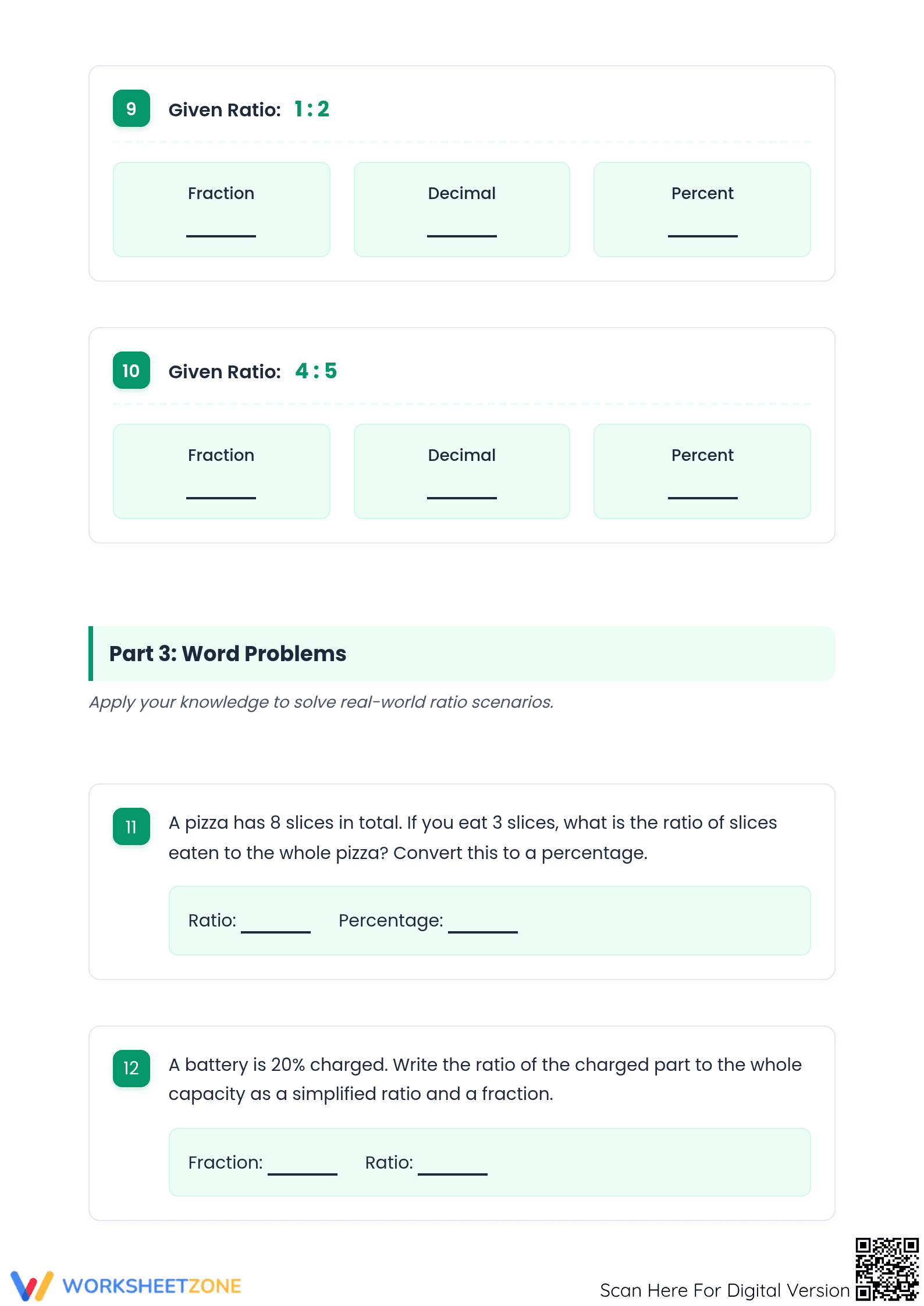 Essential Ratio to Percent Conversion Worksheet | Grade 6 - Page 4