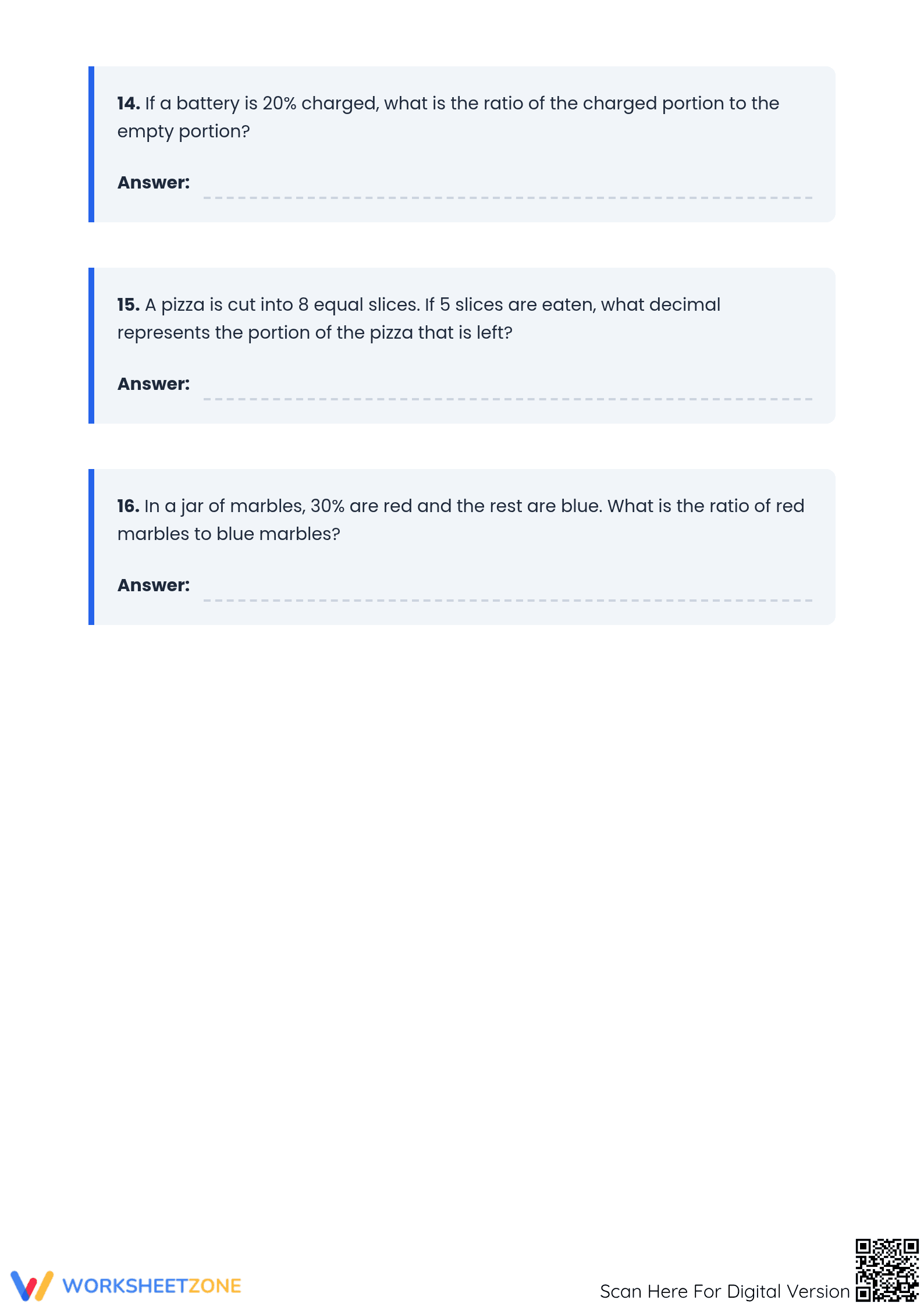 Essential Fraction Decimal Percent Ratio Worksheet | Math - Page 3