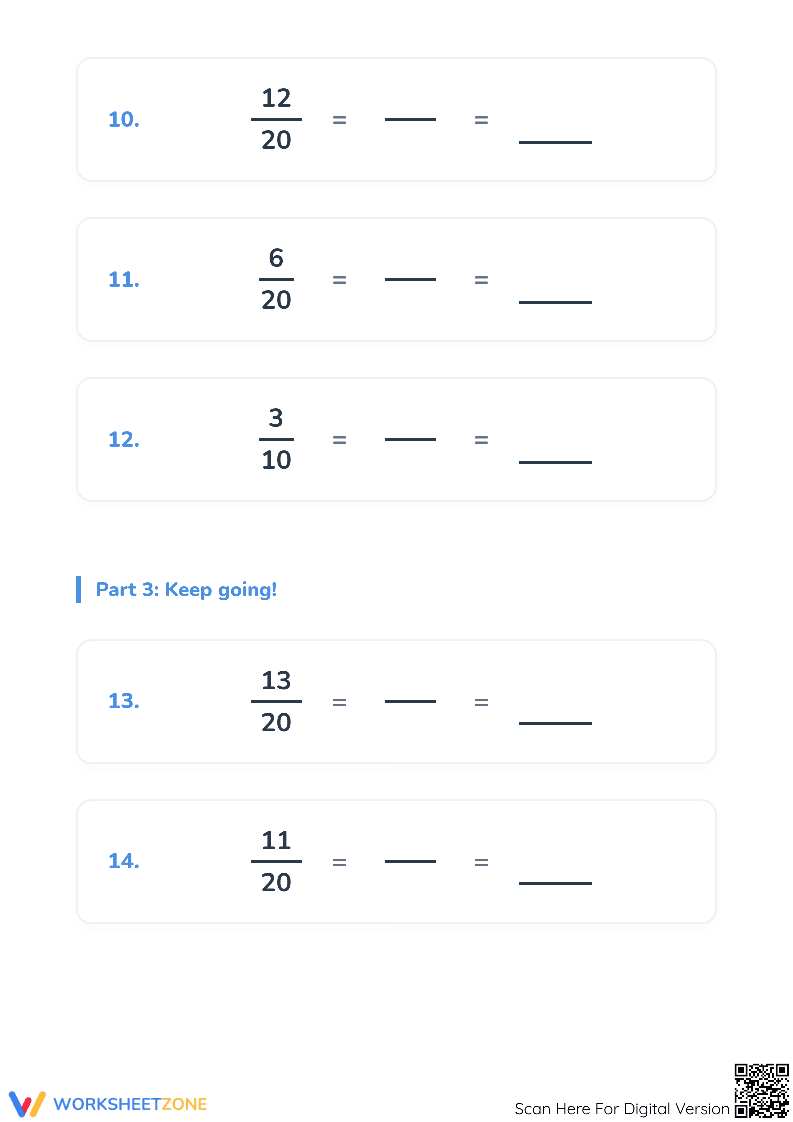 Printable Fraction to Decimal Worksheet | Grade 4 Math - Page 3