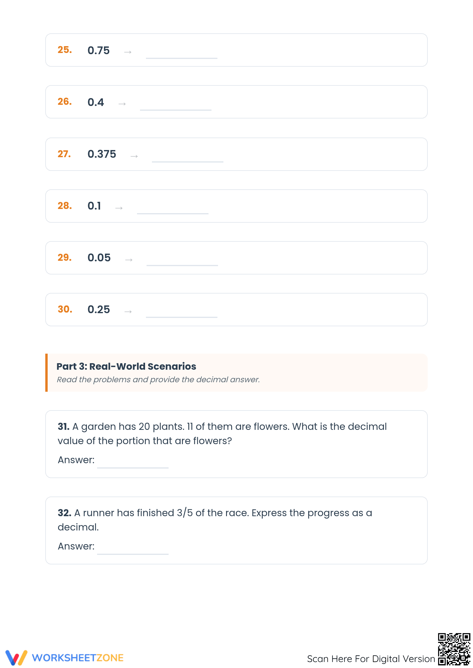 Essential Fraction and Decimal Worksheet | Grade 6 Math - Page 4