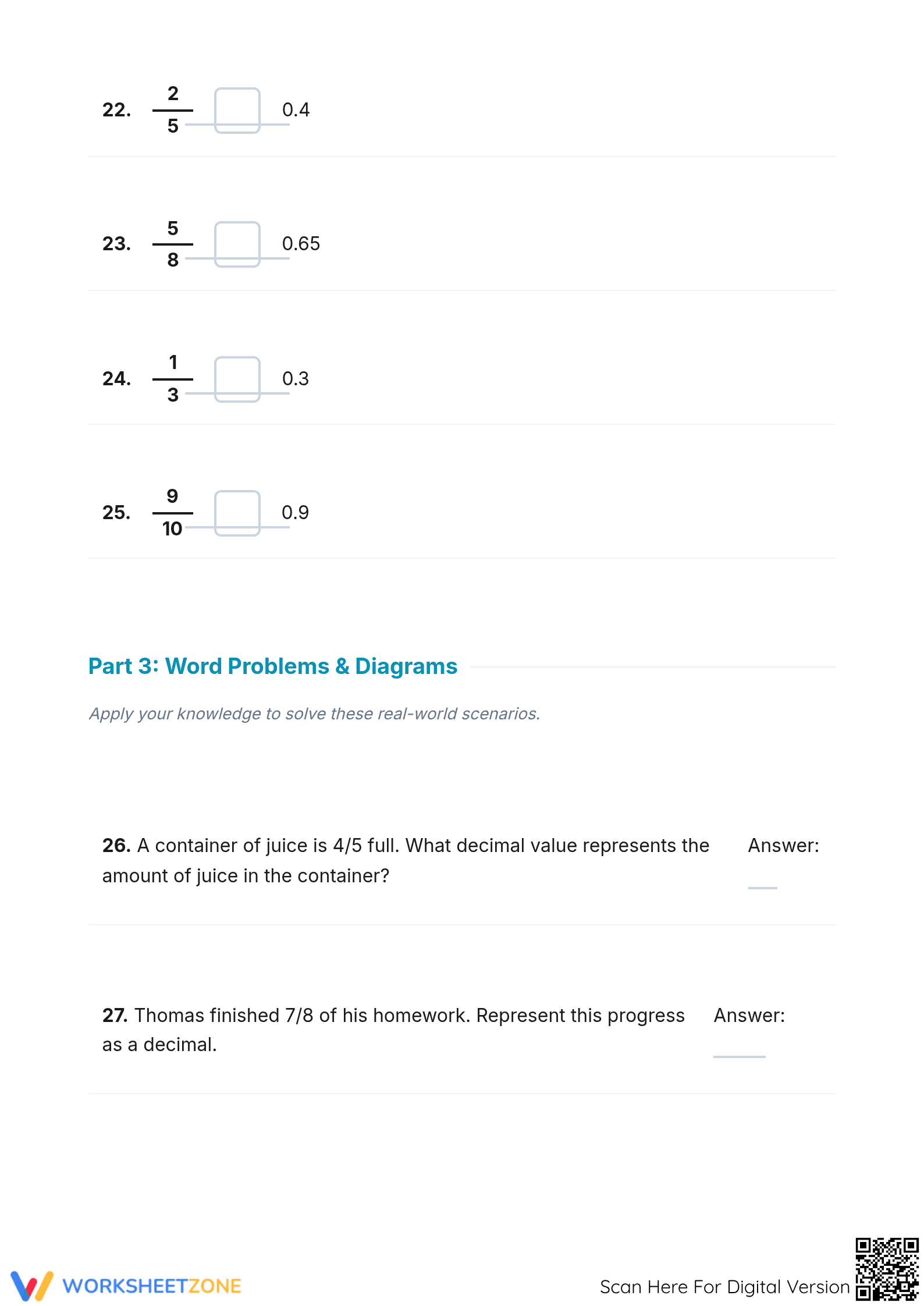 Essential Fraction to Decimal Conversion Packet | Grades 4-6 - Page 4