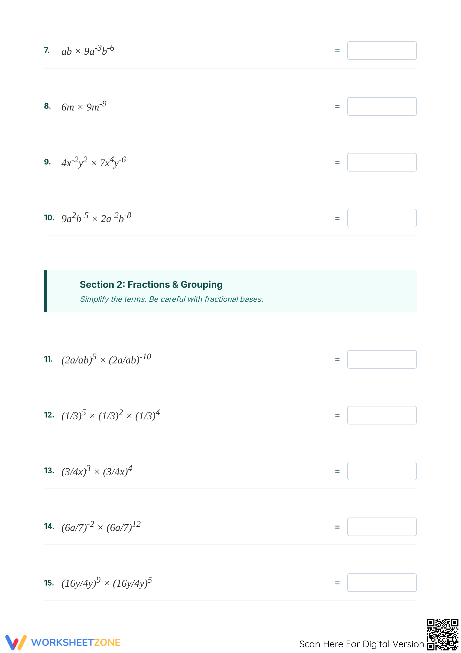 Essential Multiplying Exponents Worksheet | Grade 8 Math - Page 2