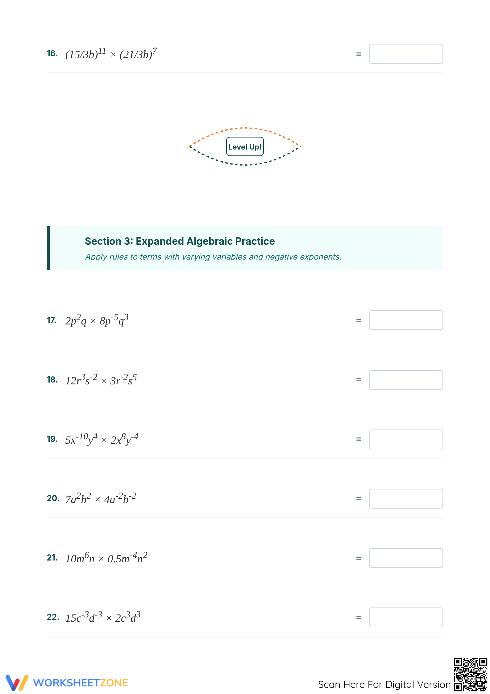 Essential Multiplying Exponents Worksheet | Grade 8 Math - Page 3