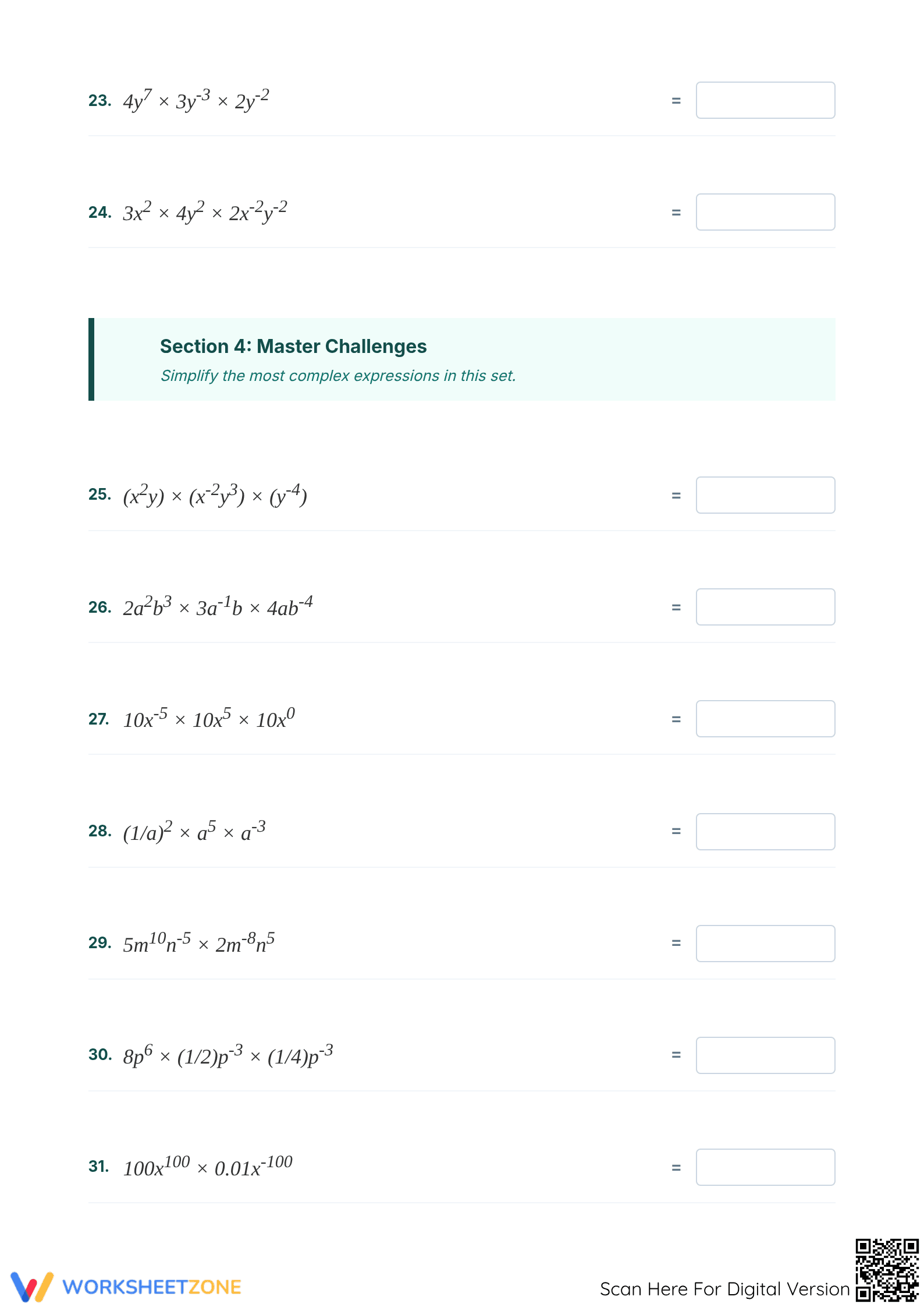 Essential Multiplying Exponents Worksheet | Grade 8 Math - Page 4