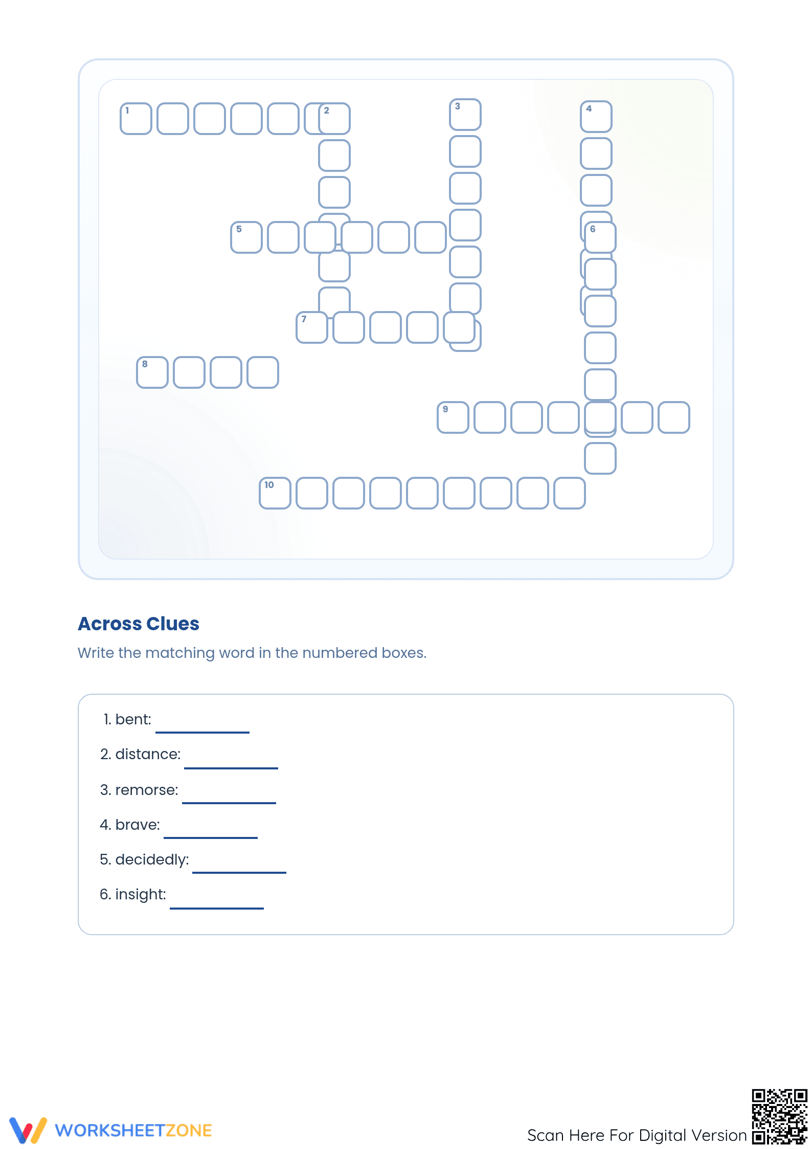Printable 4th Grade Synonym Crossword Worksheet - Page 2
