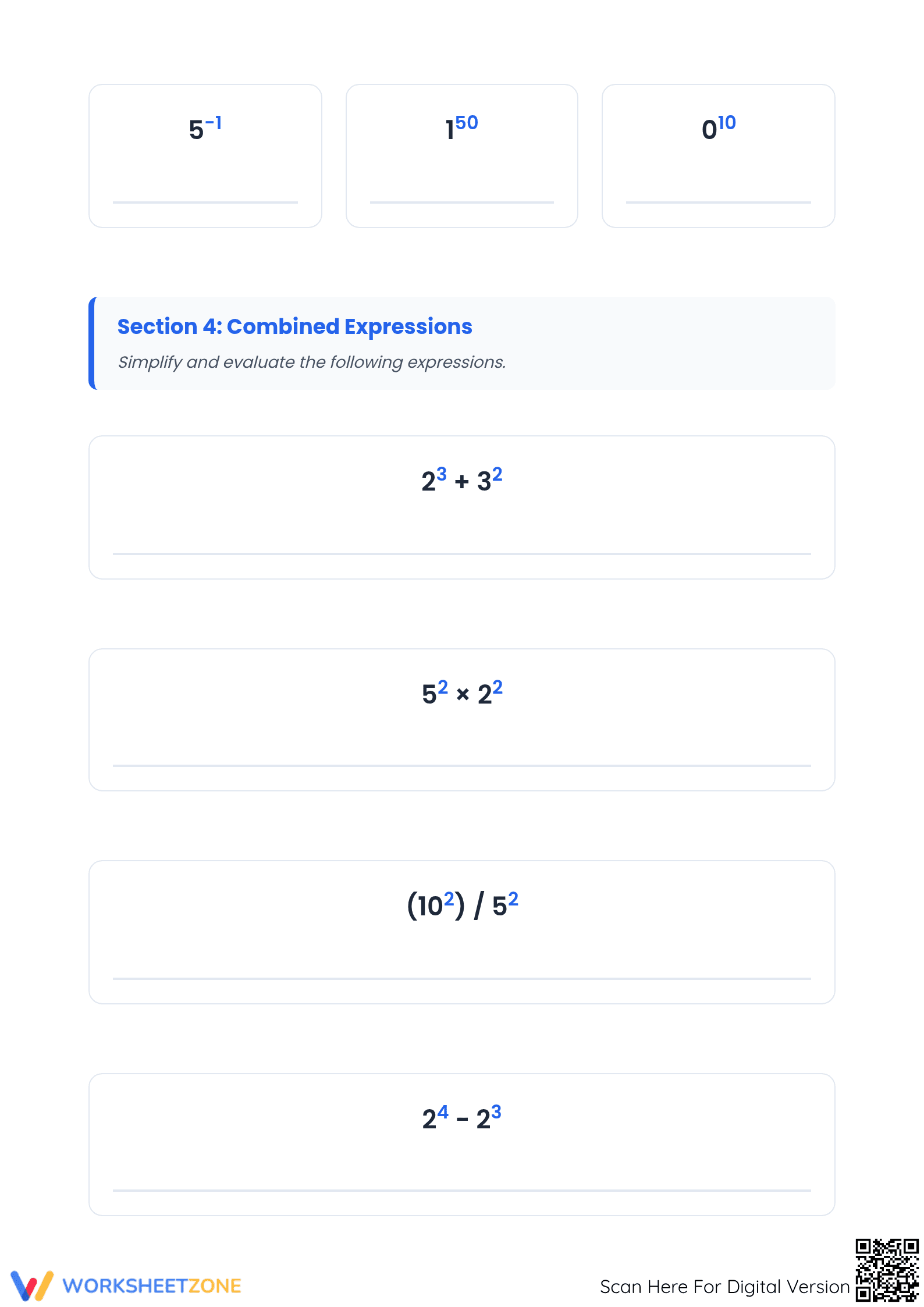 Grade 8 Exponents Practice — Printable No-Prep Worksheet - Page 3