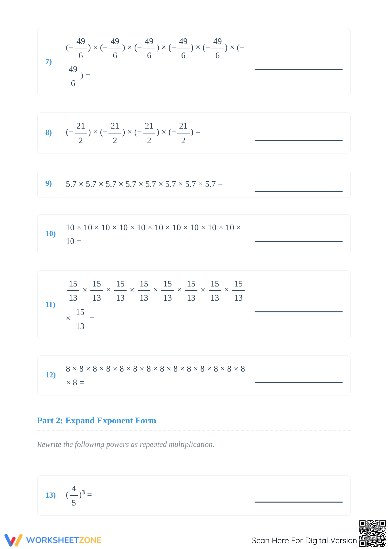 Evaluate the Exponents 5 Worksheet | Grade 6-8 Essential - Page 2