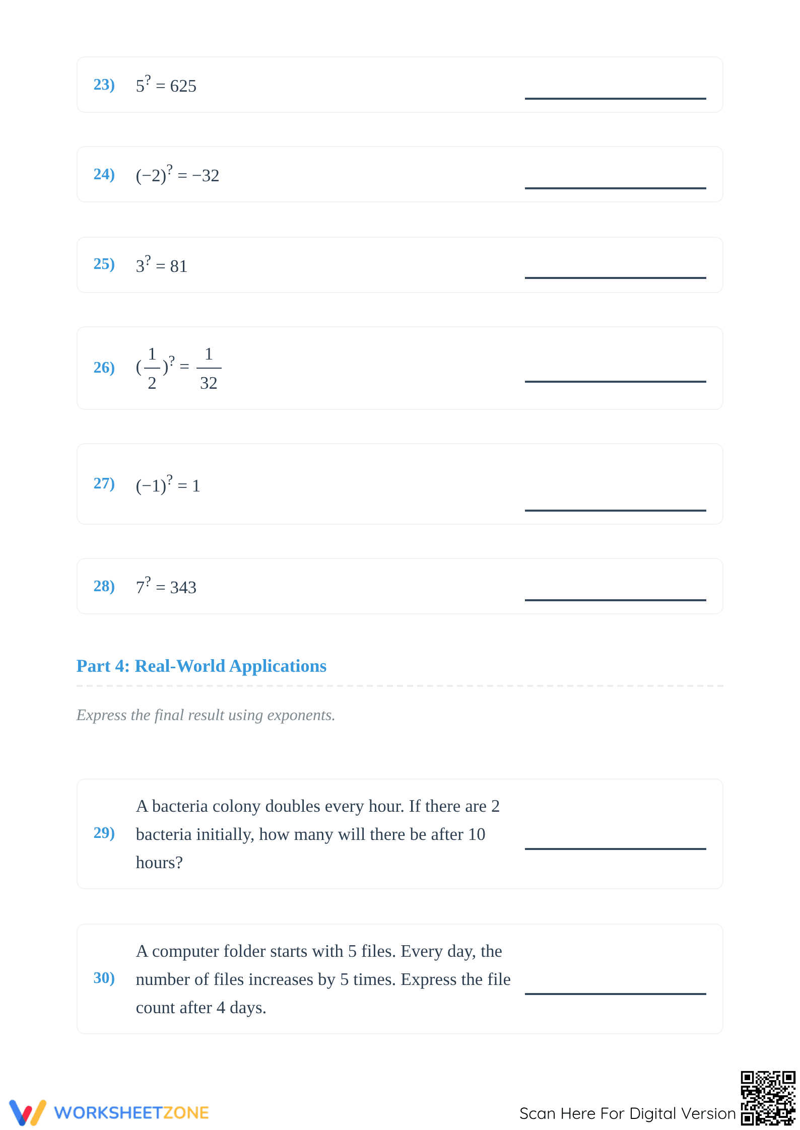 Evaluate the Exponents 5 Worksheet | Grade 6-8 Essential - Page 4