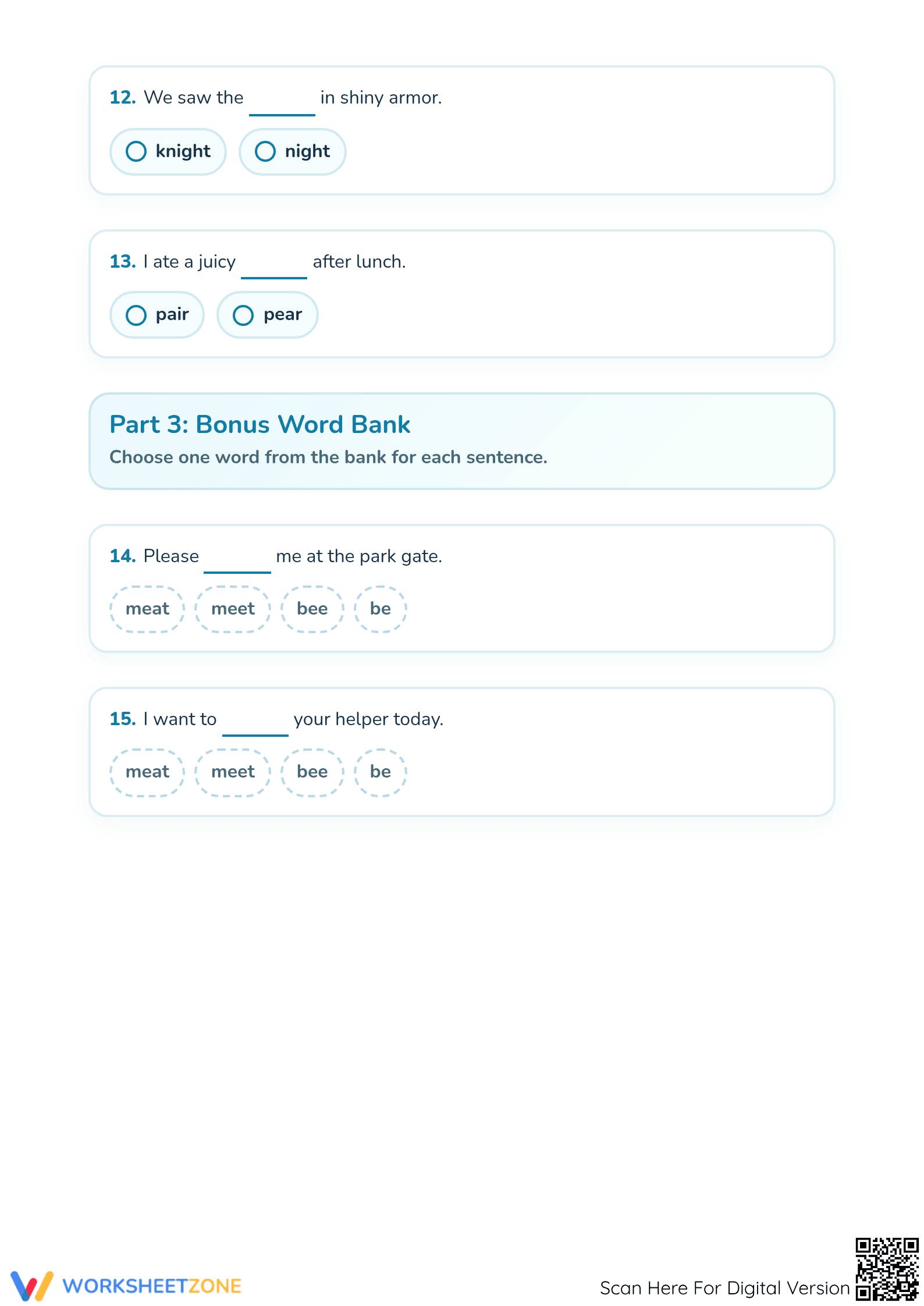 Printable Homophones Worksheet | Grade 1 ELA Aligned - Page 4