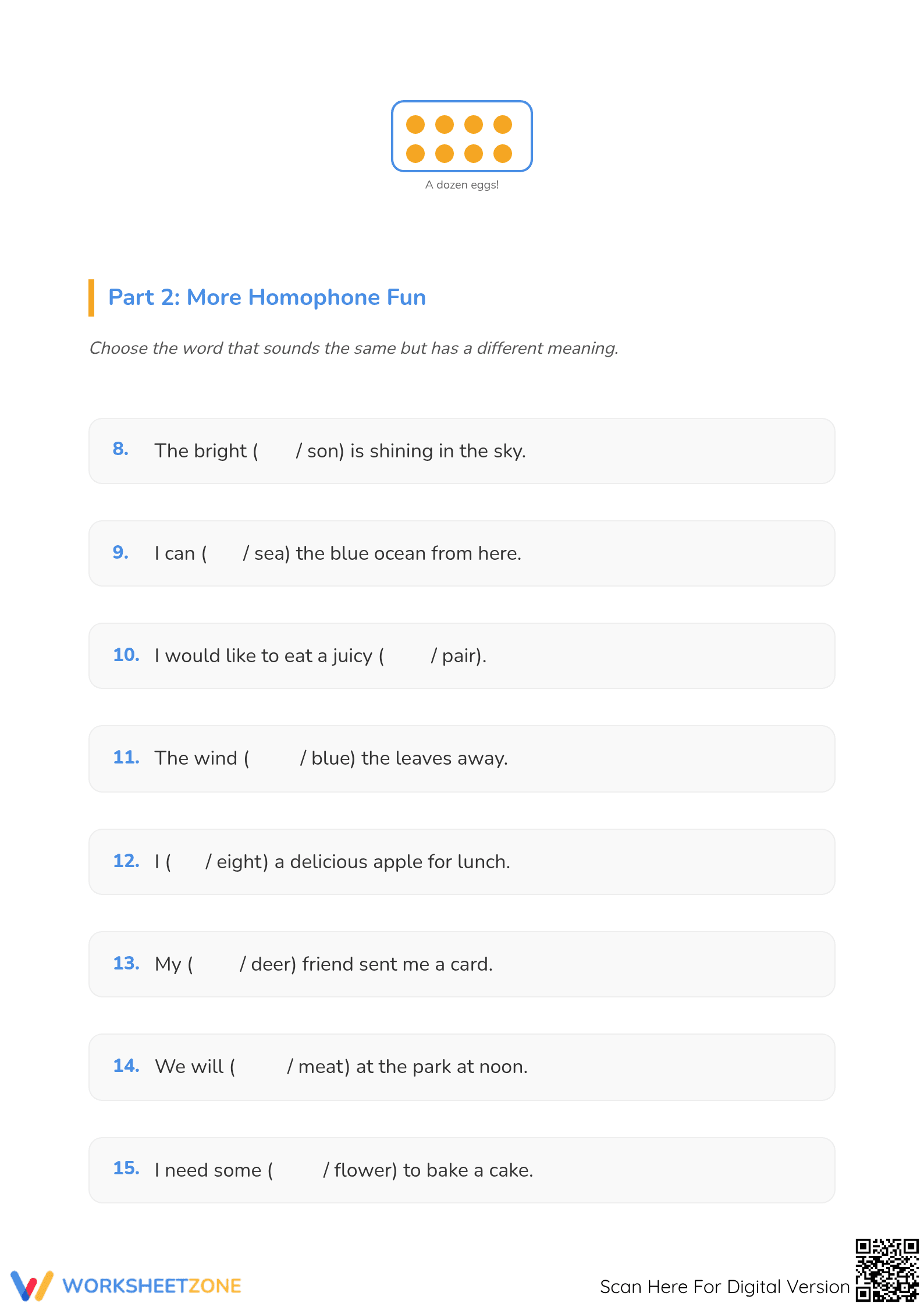 Grade 1 Homophones — Printable No-Prep Worksheet - Page 2
