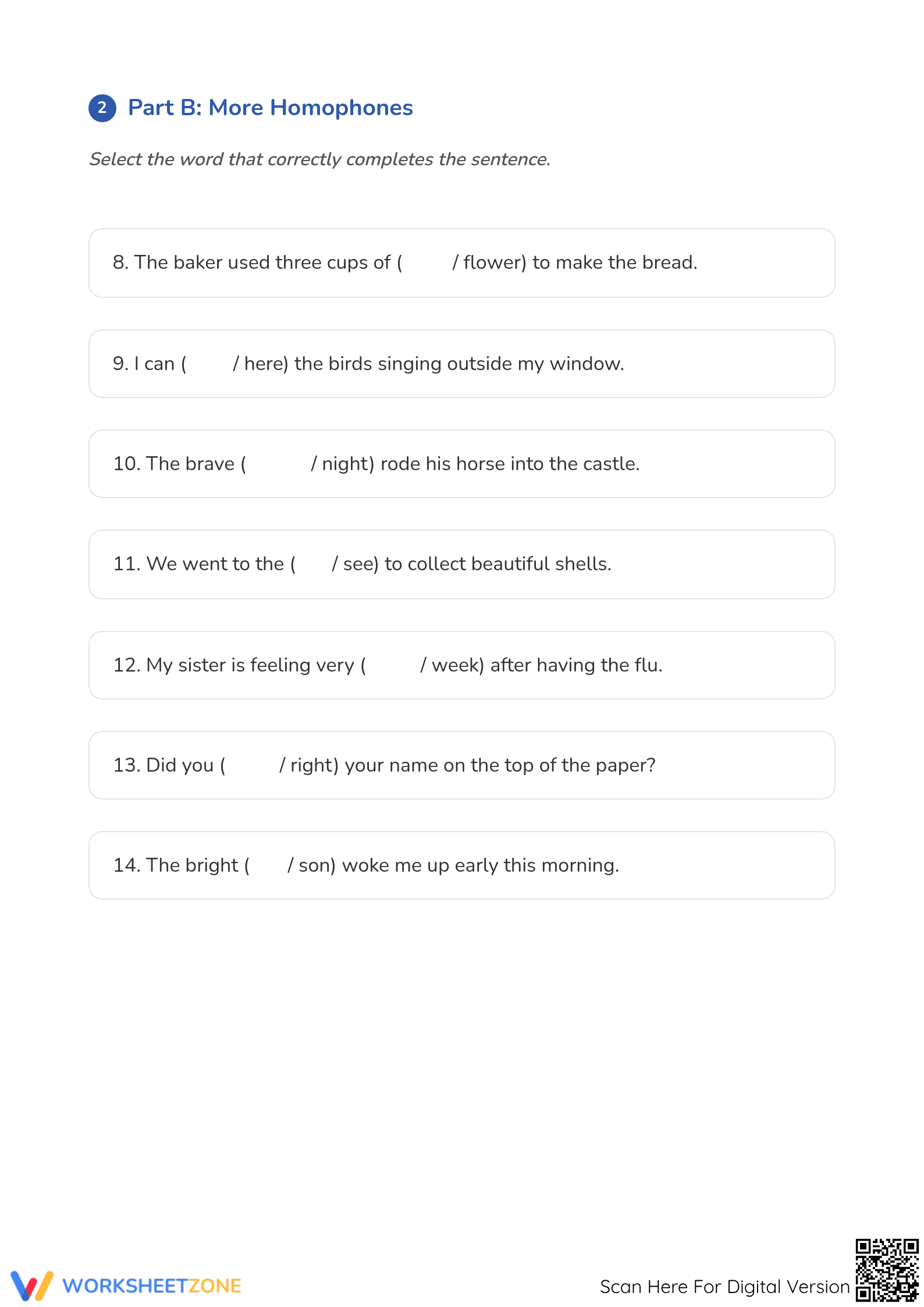 Essential Homophones Worksheet | Grade 1 ELA - Page 2