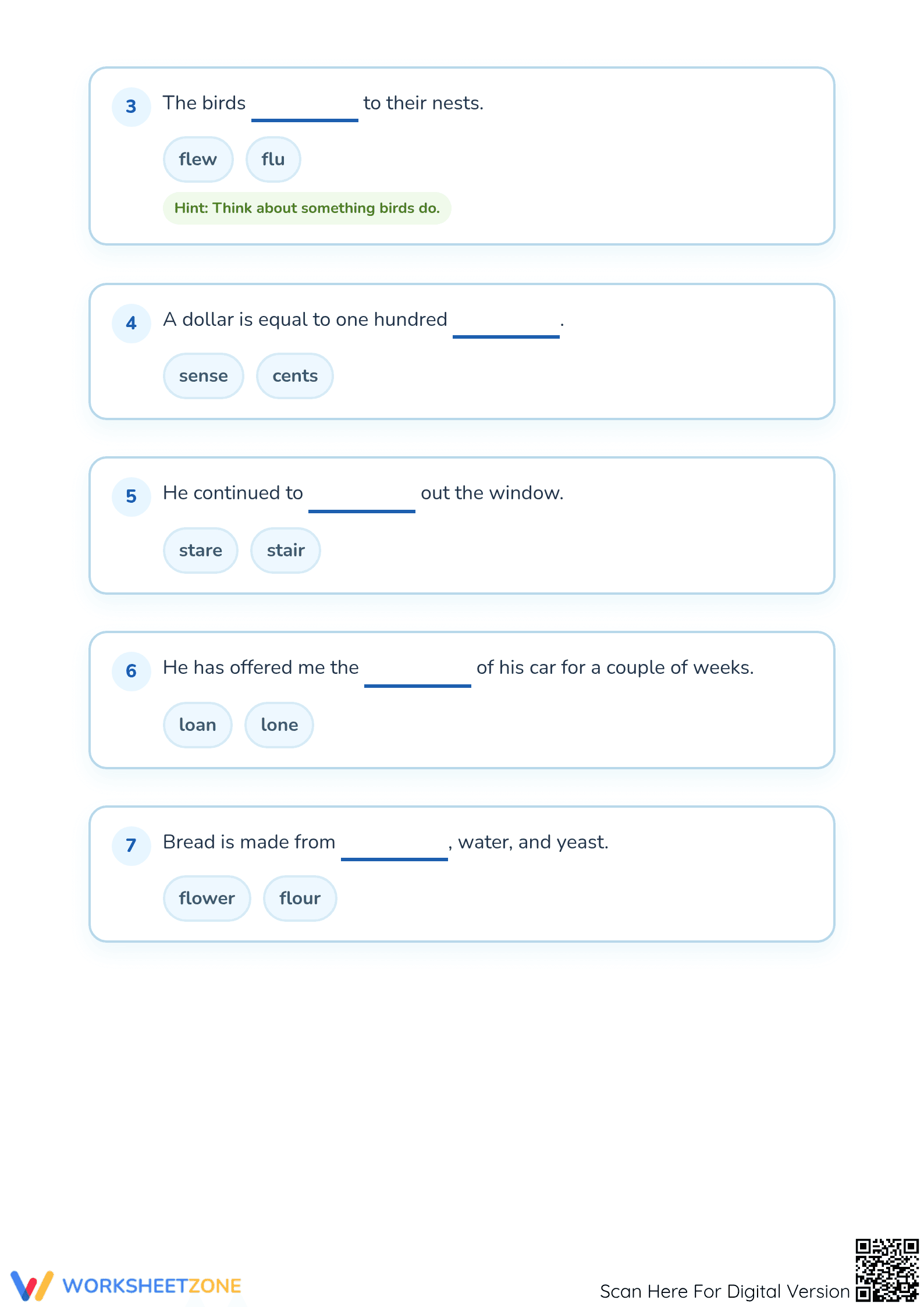 Printable Homophones Worksheet | Grade 1 ELA Essential - Page 2