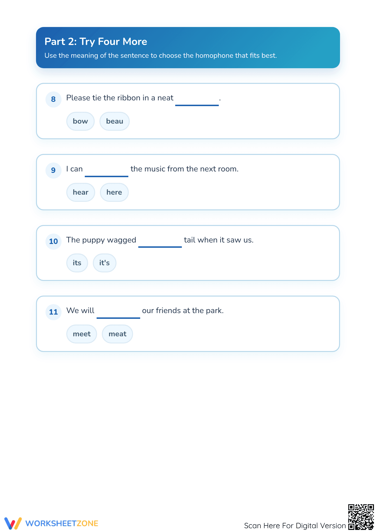 Printable Homophones Worksheet | Grade 1 ELA Essential - Page 3