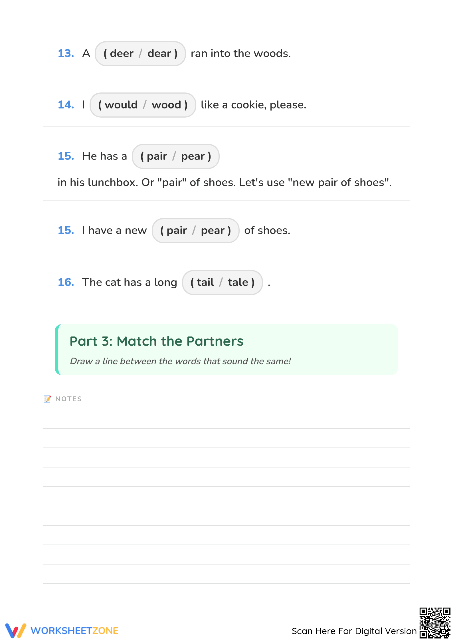 Printable Homophones Worksheet | Grade 1 ELA - Page 3