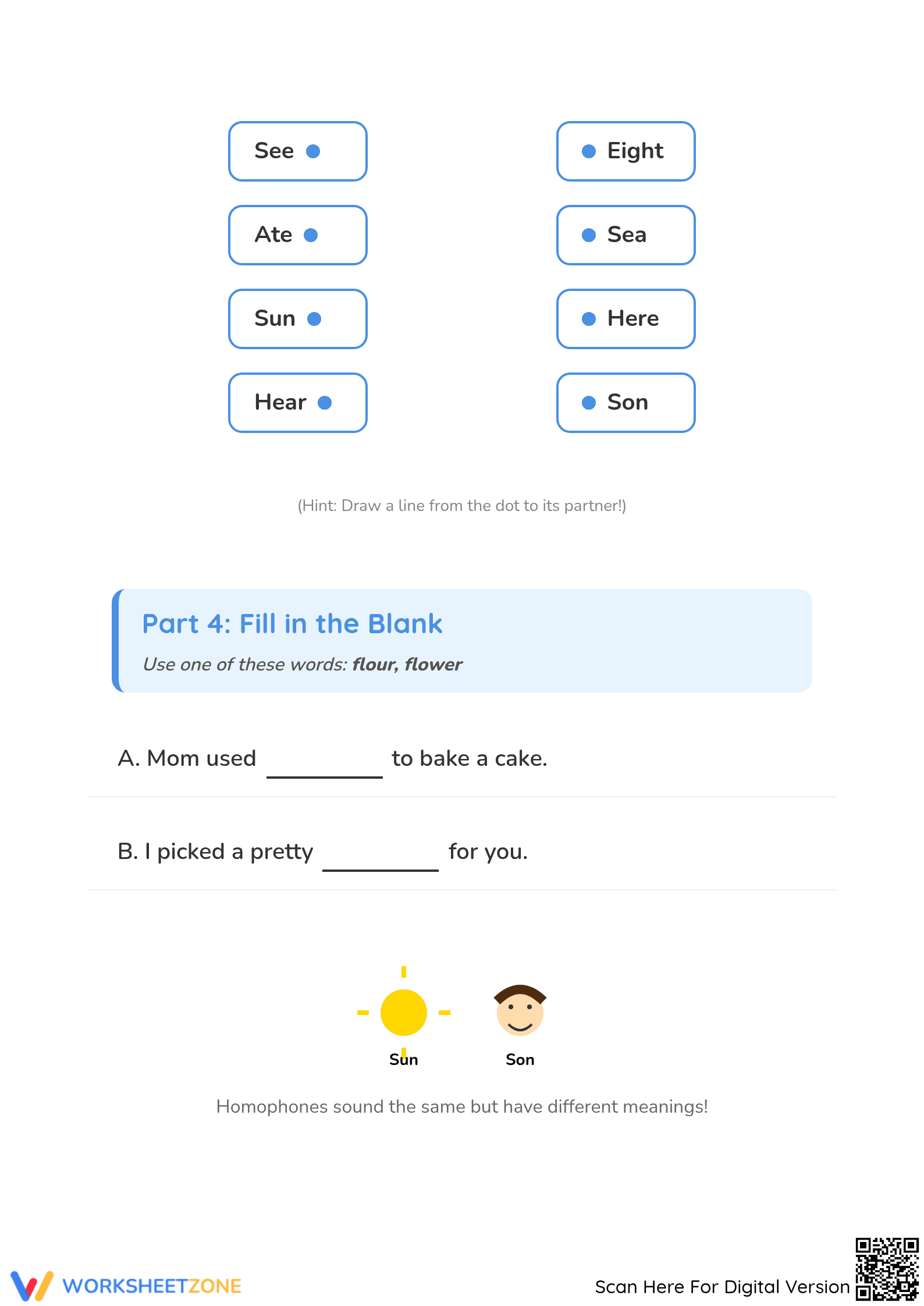 Printable Homophones Worksheet | Grade 1 ELA - Page 4