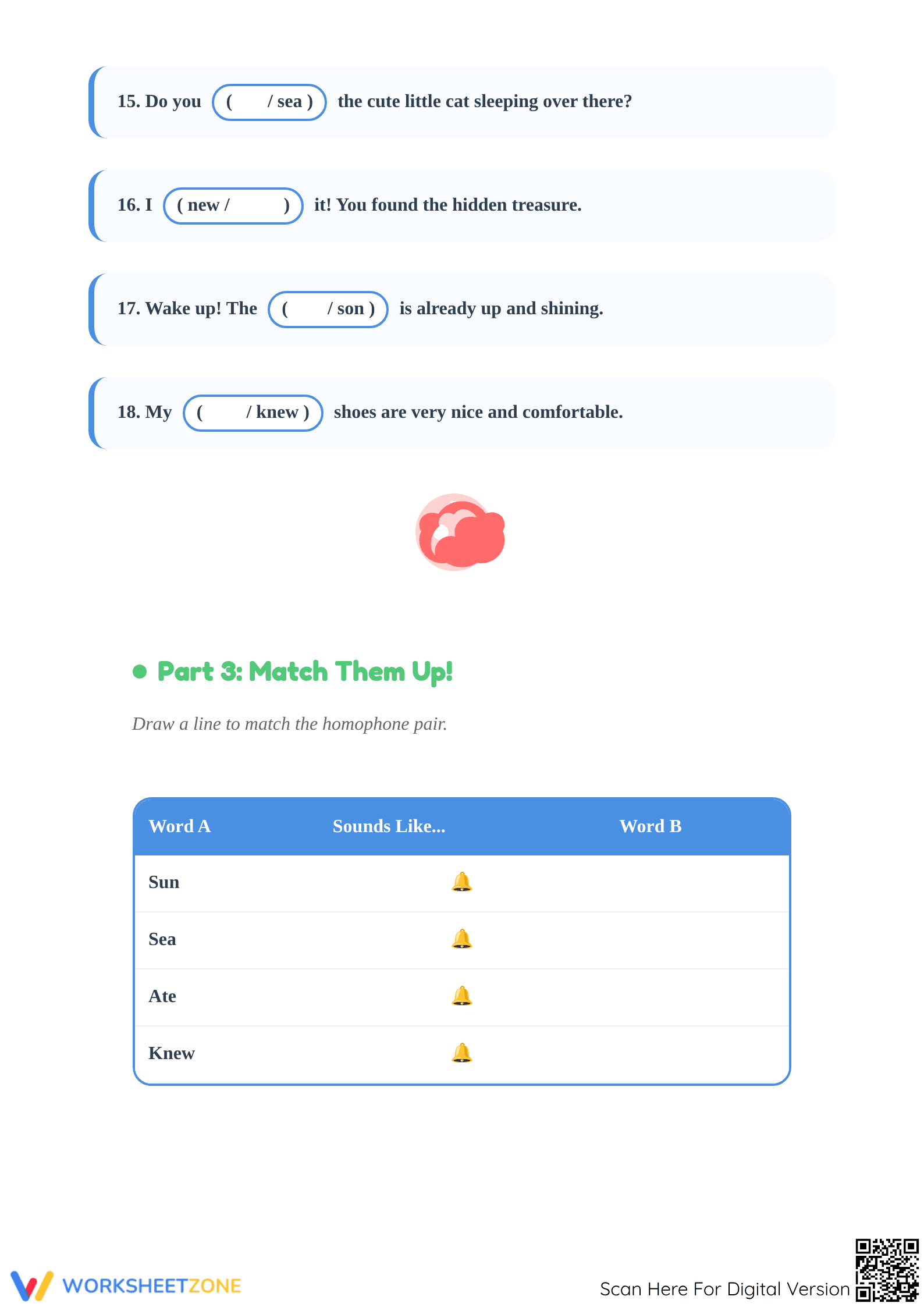 Printable Homophones Worksheet | Grade 1 ELA Essential - Page 3