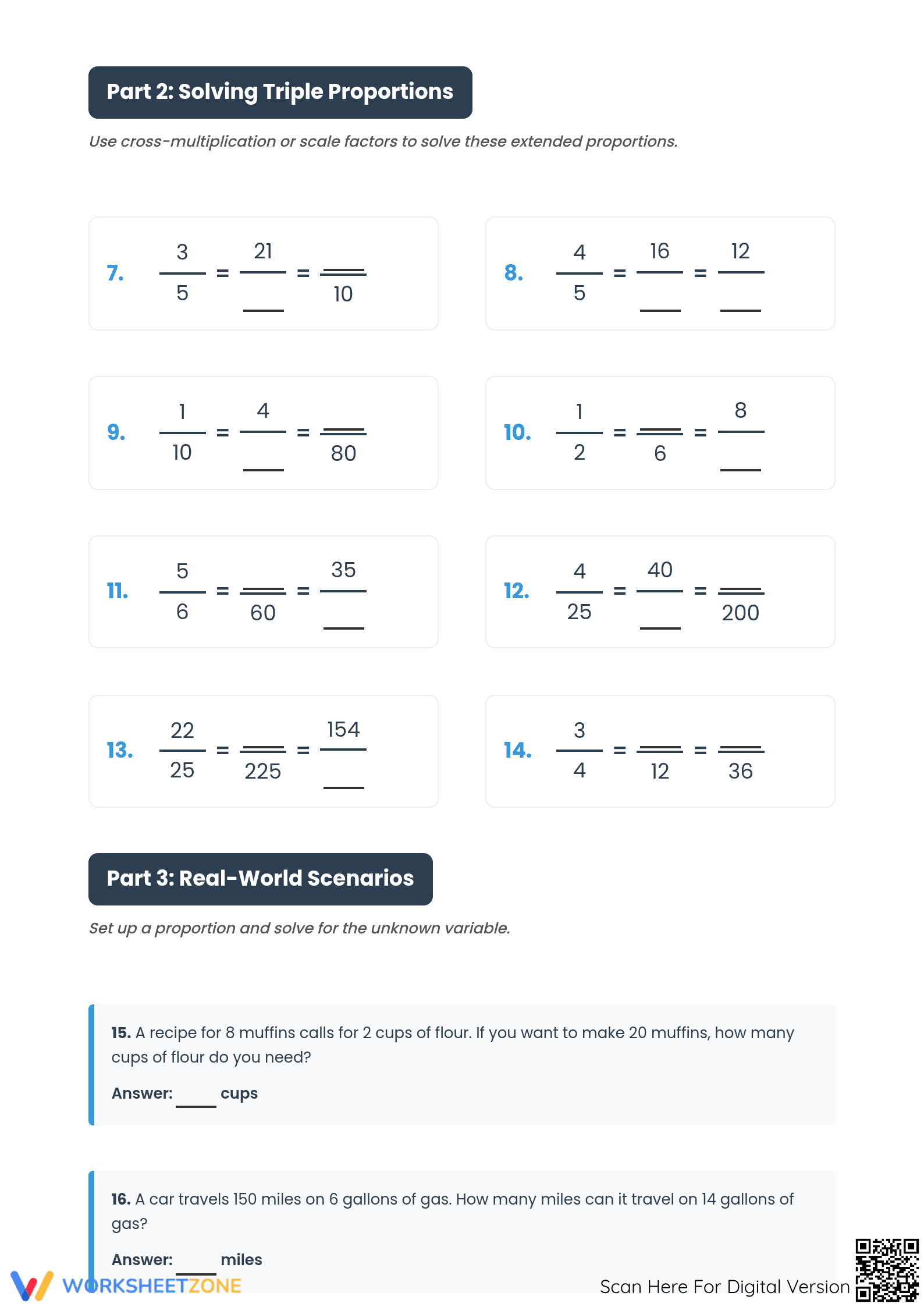 Essential Grade 7 Simple Proportions Worksheet Pack - Page 2
