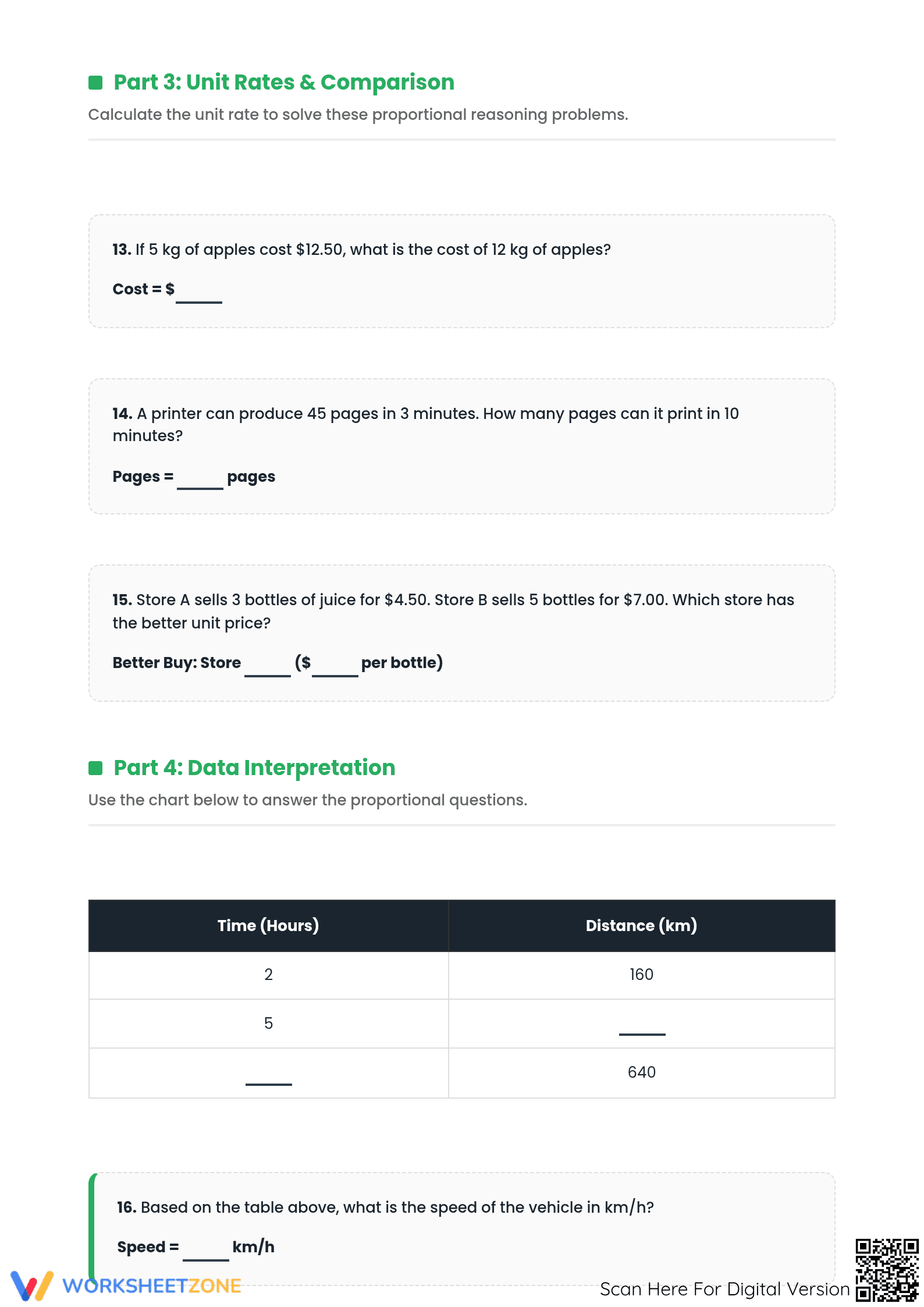 Essential Proportions Practice Worksheet | Grade 7-9 Math - Page 3