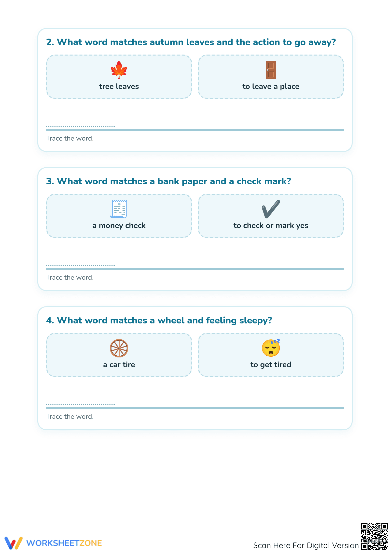 Essential Homonyms Worksheet | Grade K Printable - Page 2