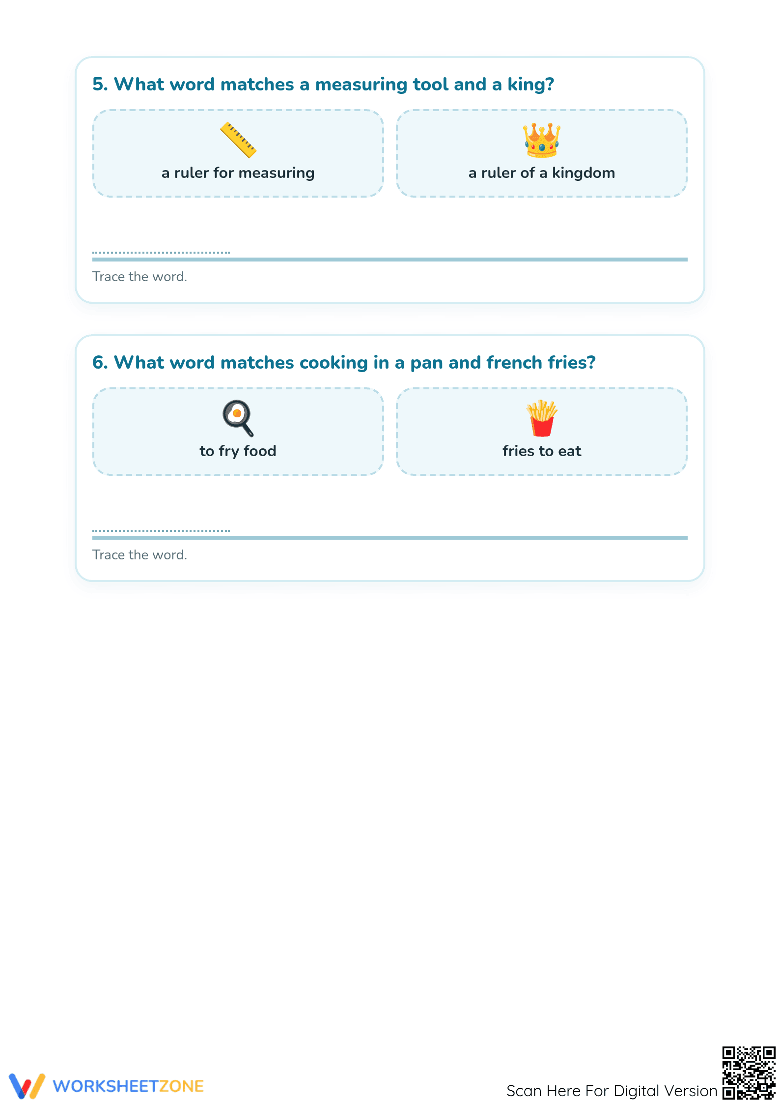 Essential Homonyms Worksheet | Grade K Printable - Page 3
