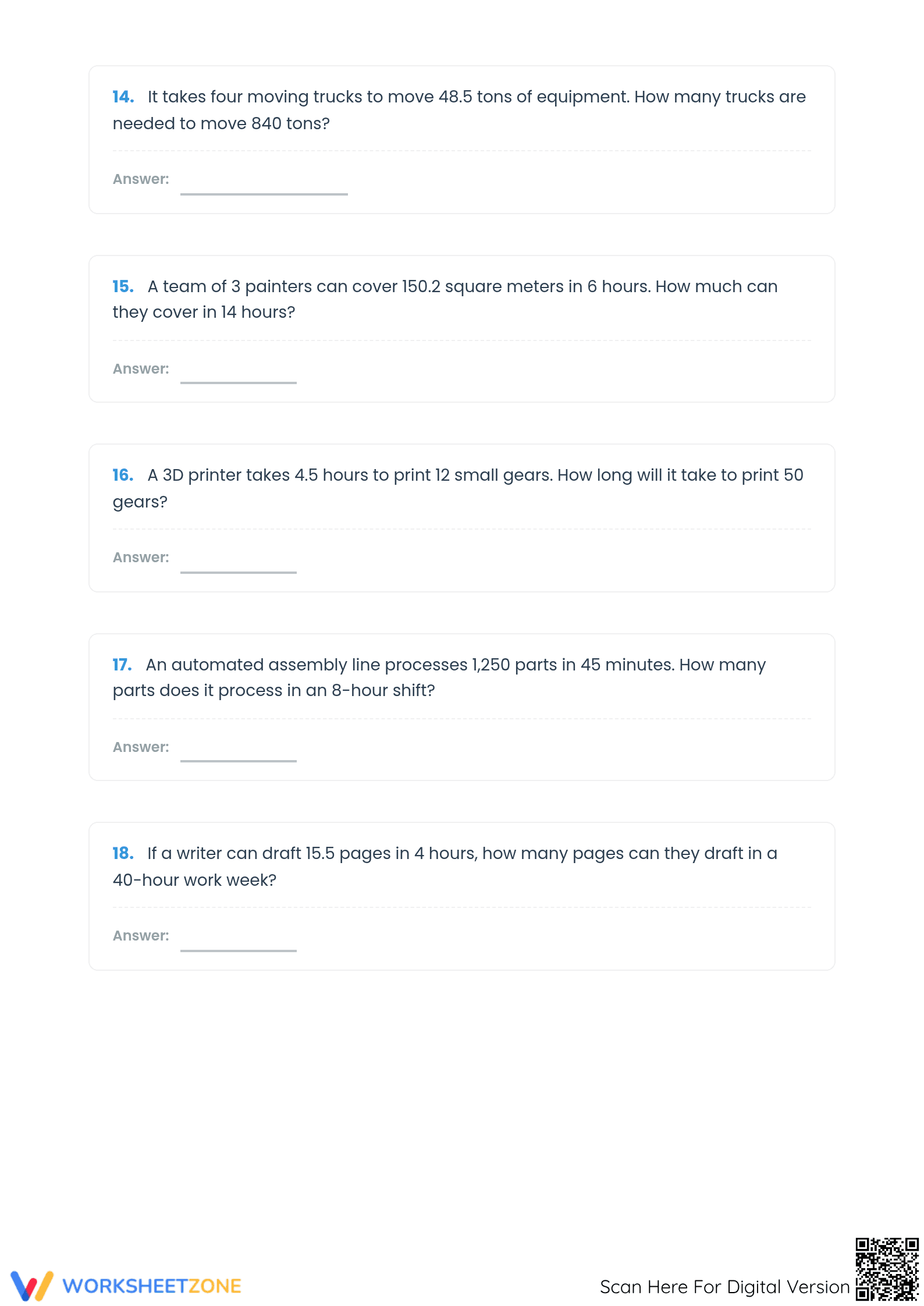 Essential Proportions Word Problems Worksheet | Grade 7-9 - Page 4