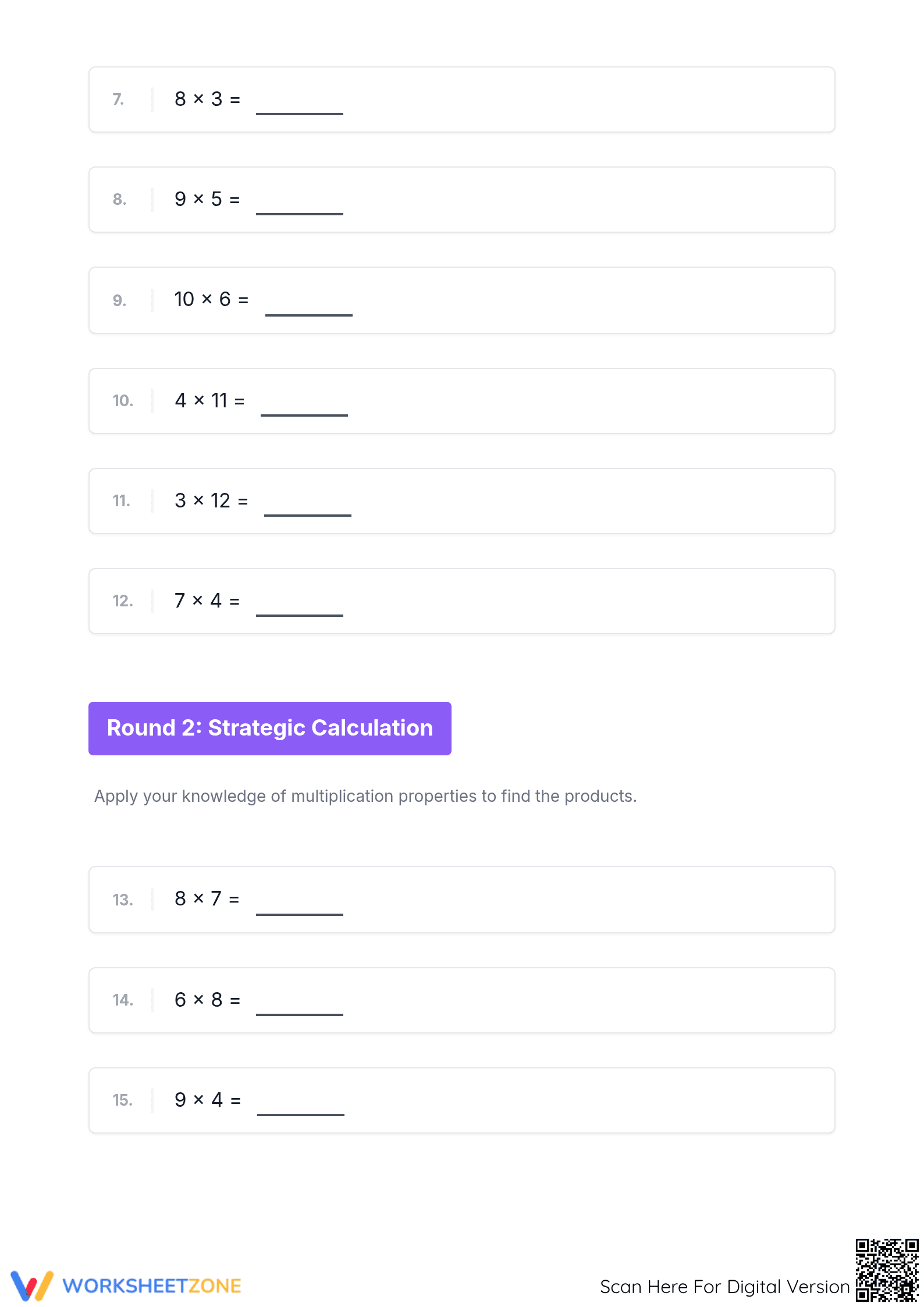 Printable Multiplication Tables 2-10 Worksheet | Grade 3 - Page 2
