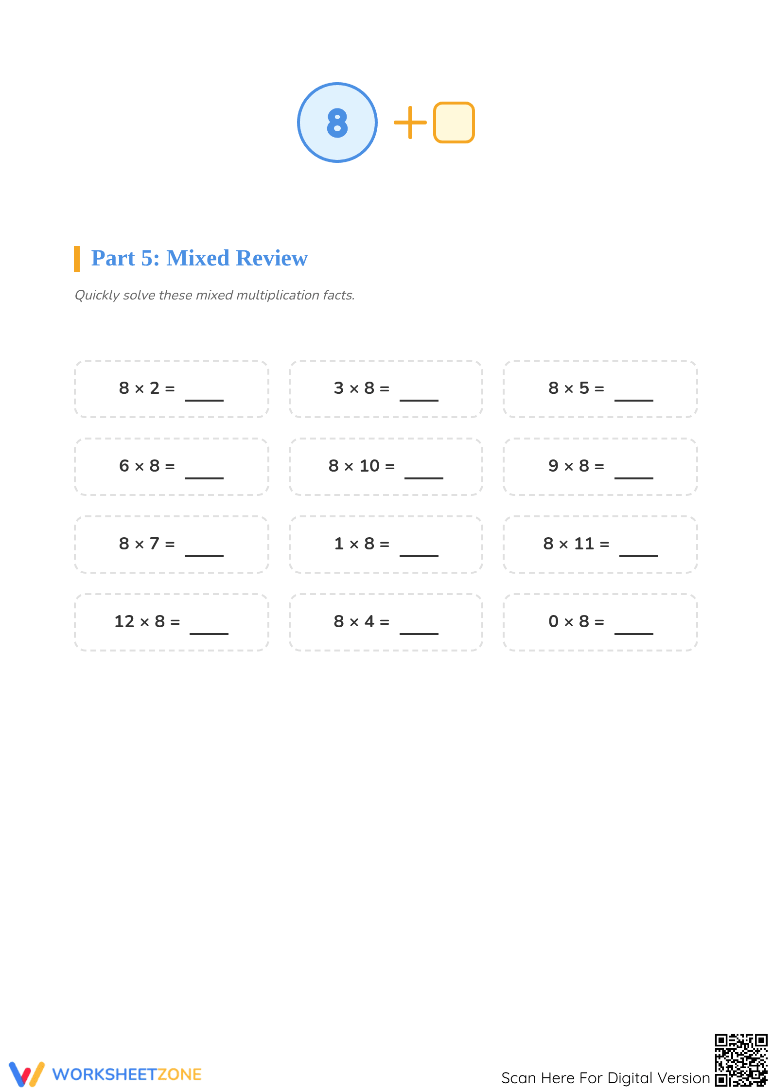 Printable 8 Times Table Worksheet | Grade 3 Multiplication - Page 4