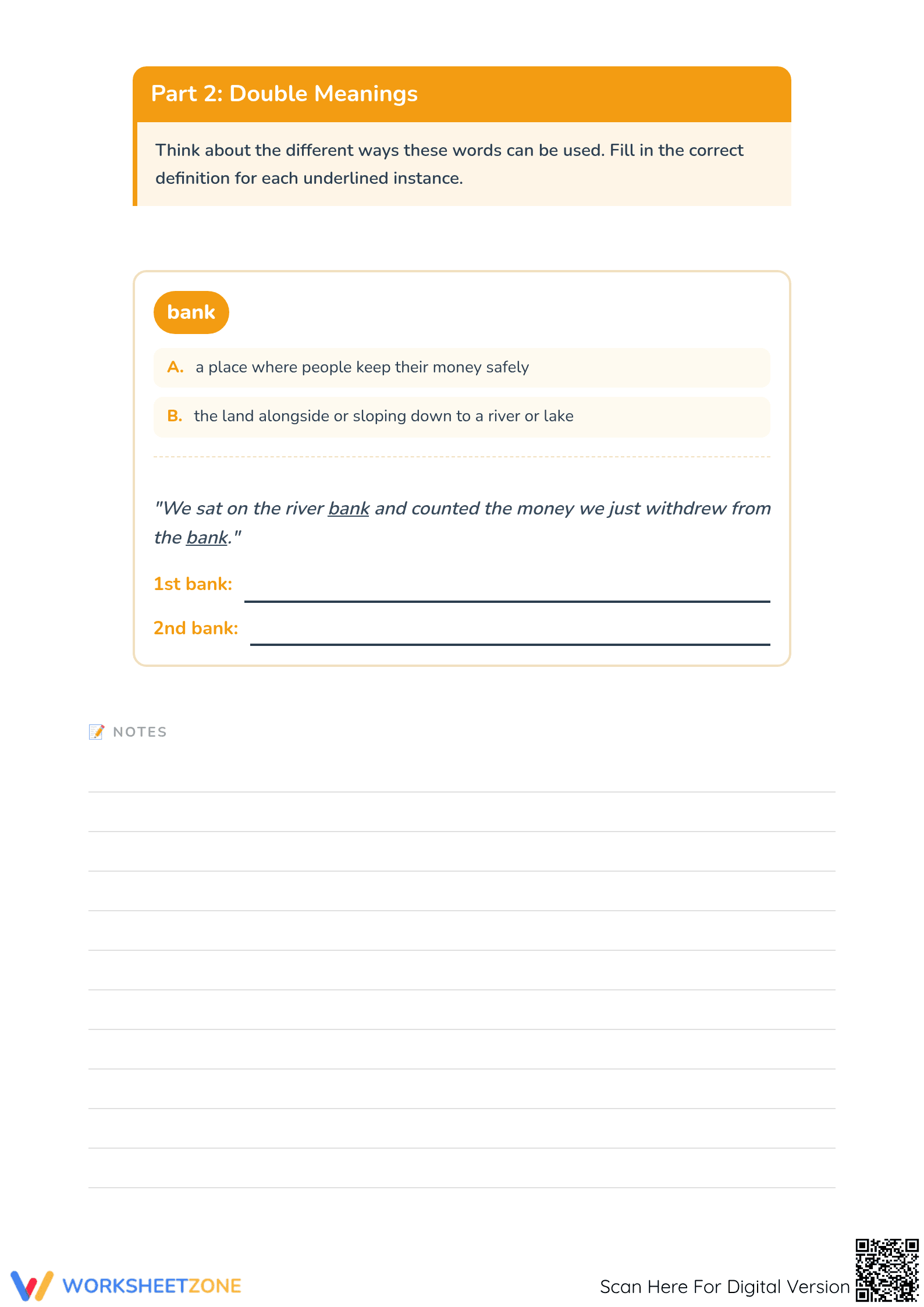 Printable Multiple Meaning Words Worksheet | Grade 1-4 - Page 3