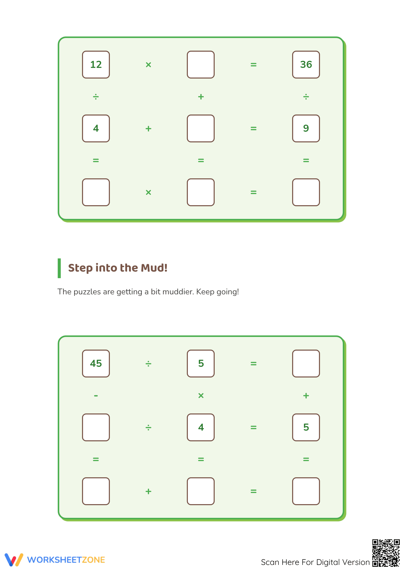Printable Math Adventure: Multiplication & Division Grids - Page 2