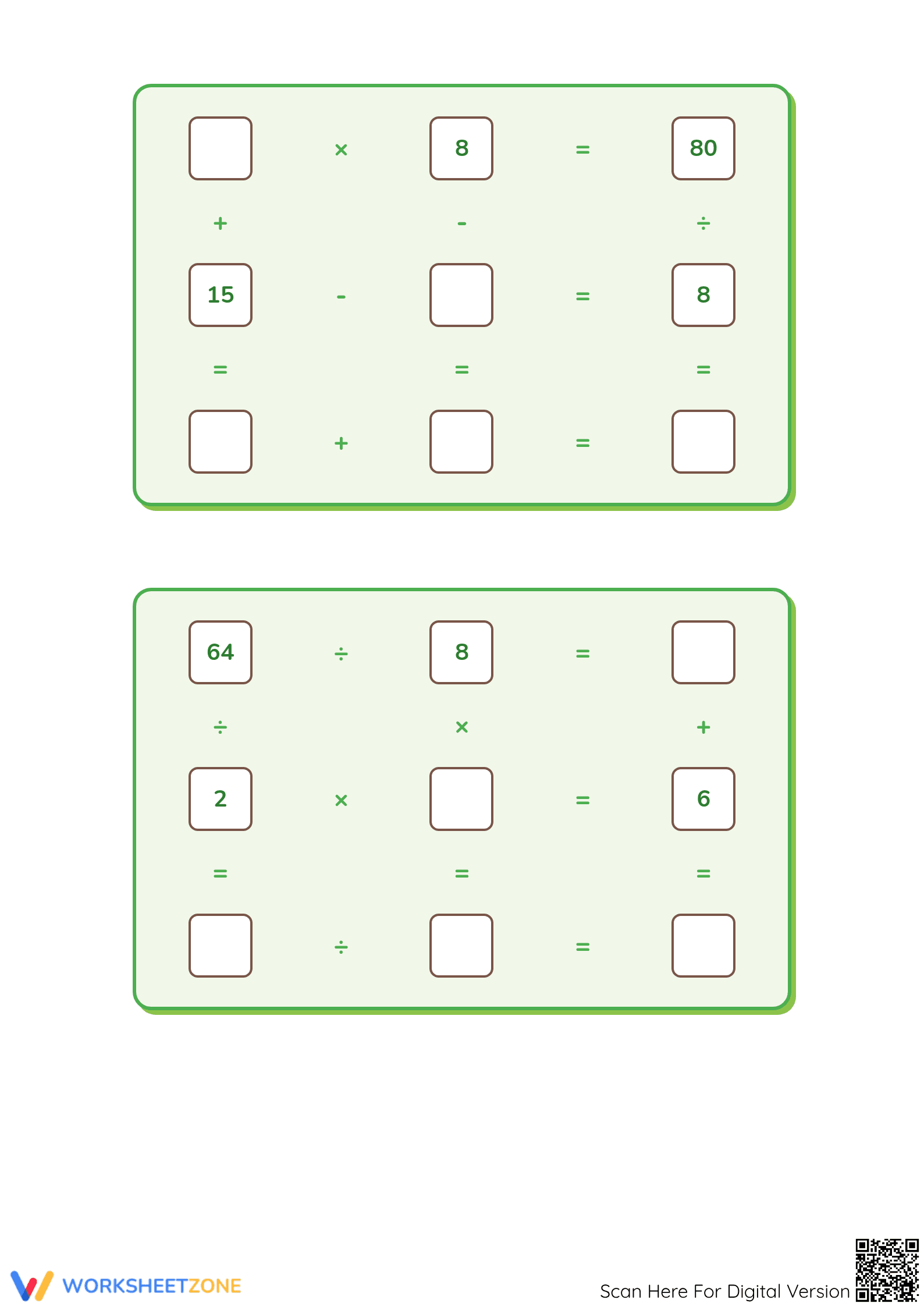 Printable Math Adventure: Multiplication & Division Grids - Page 3