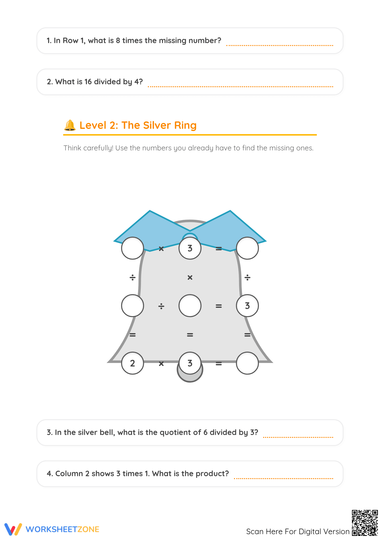 Printable Multiplication & Division Puzzles | Grade 3 - Page 2