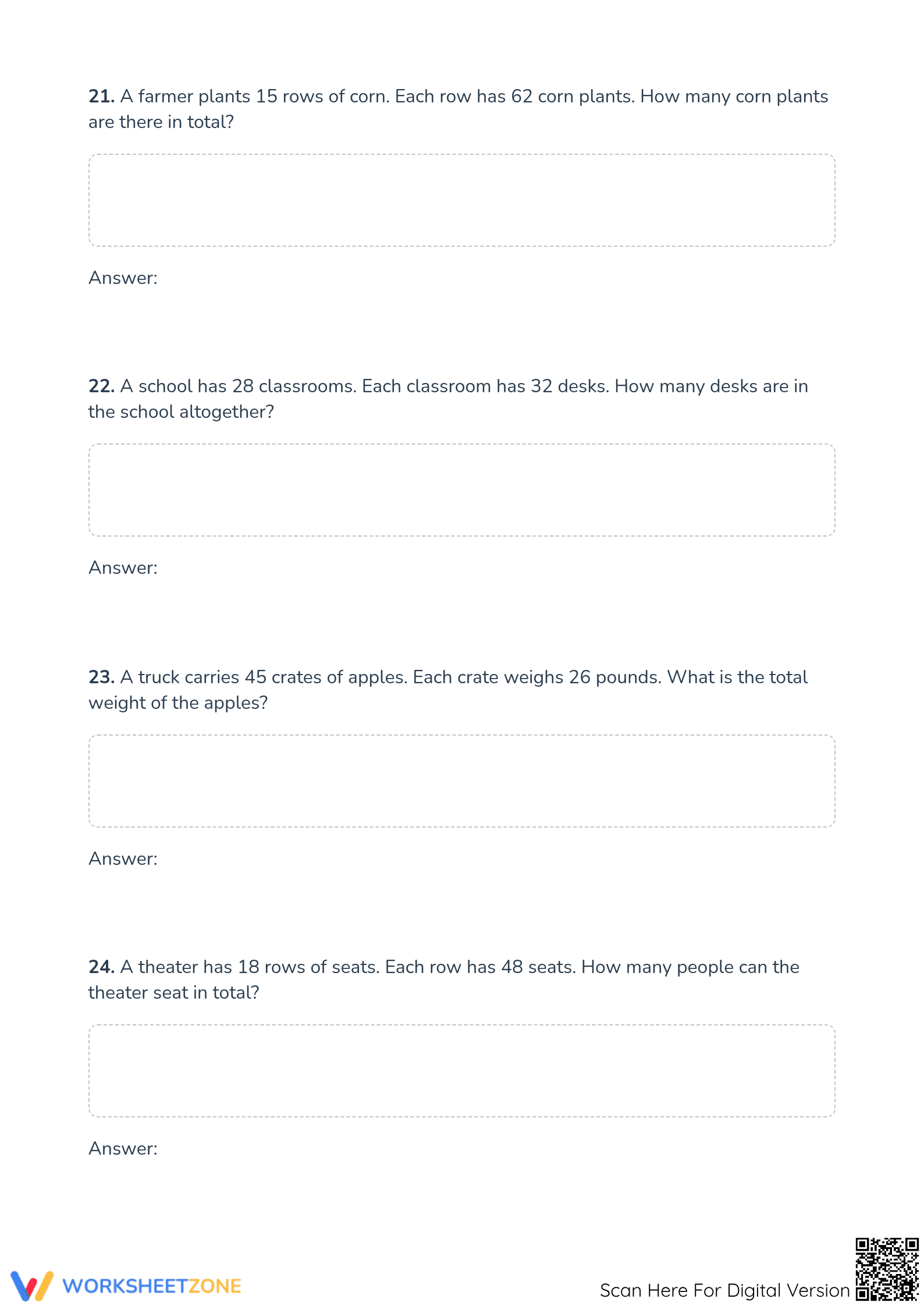 Printable 2-Digit Multiplication Mastery Grade 4 Math - Page 4
