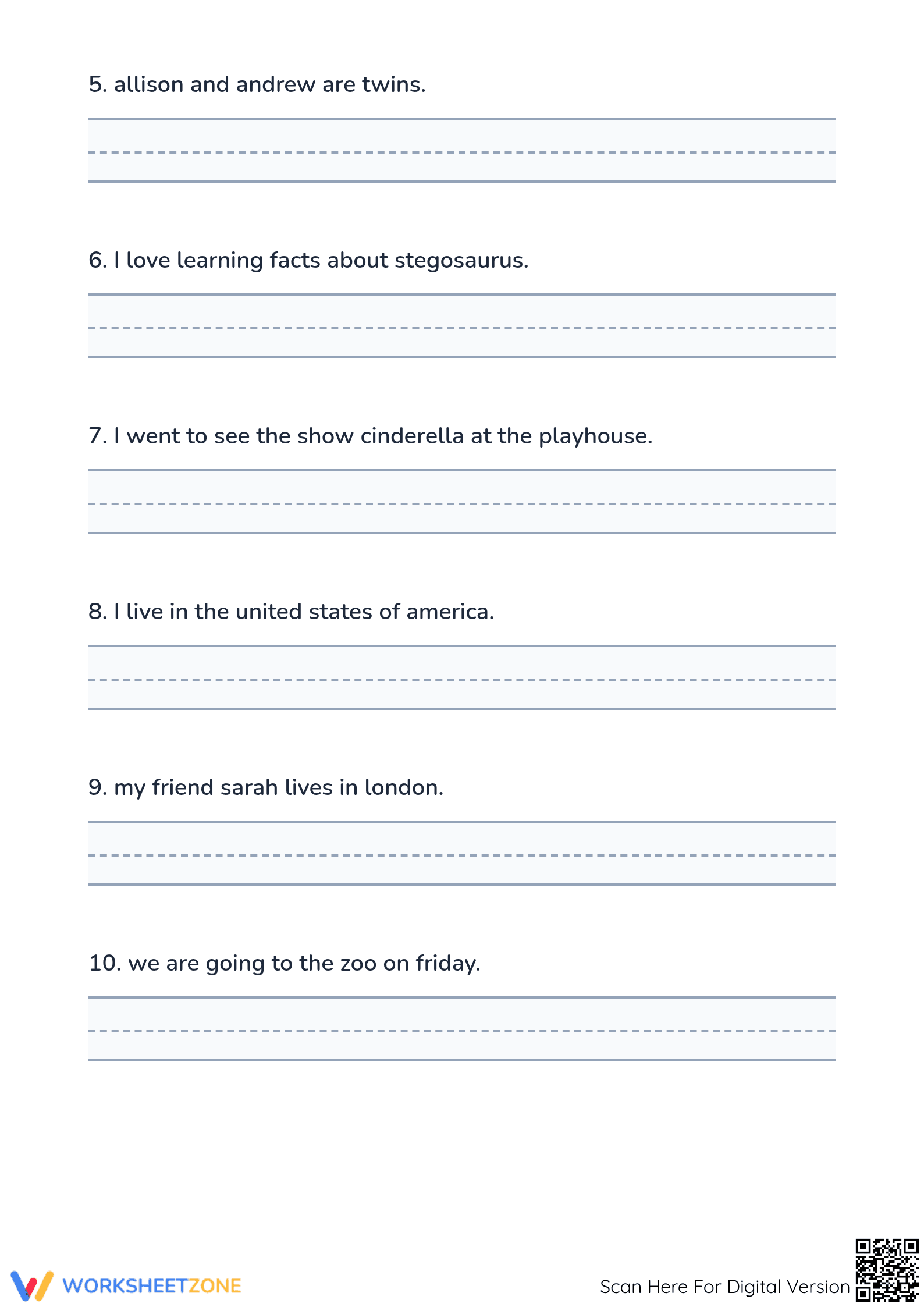 Proper Nouns Capitalization | Essential Grade 1 ELA - Page 2