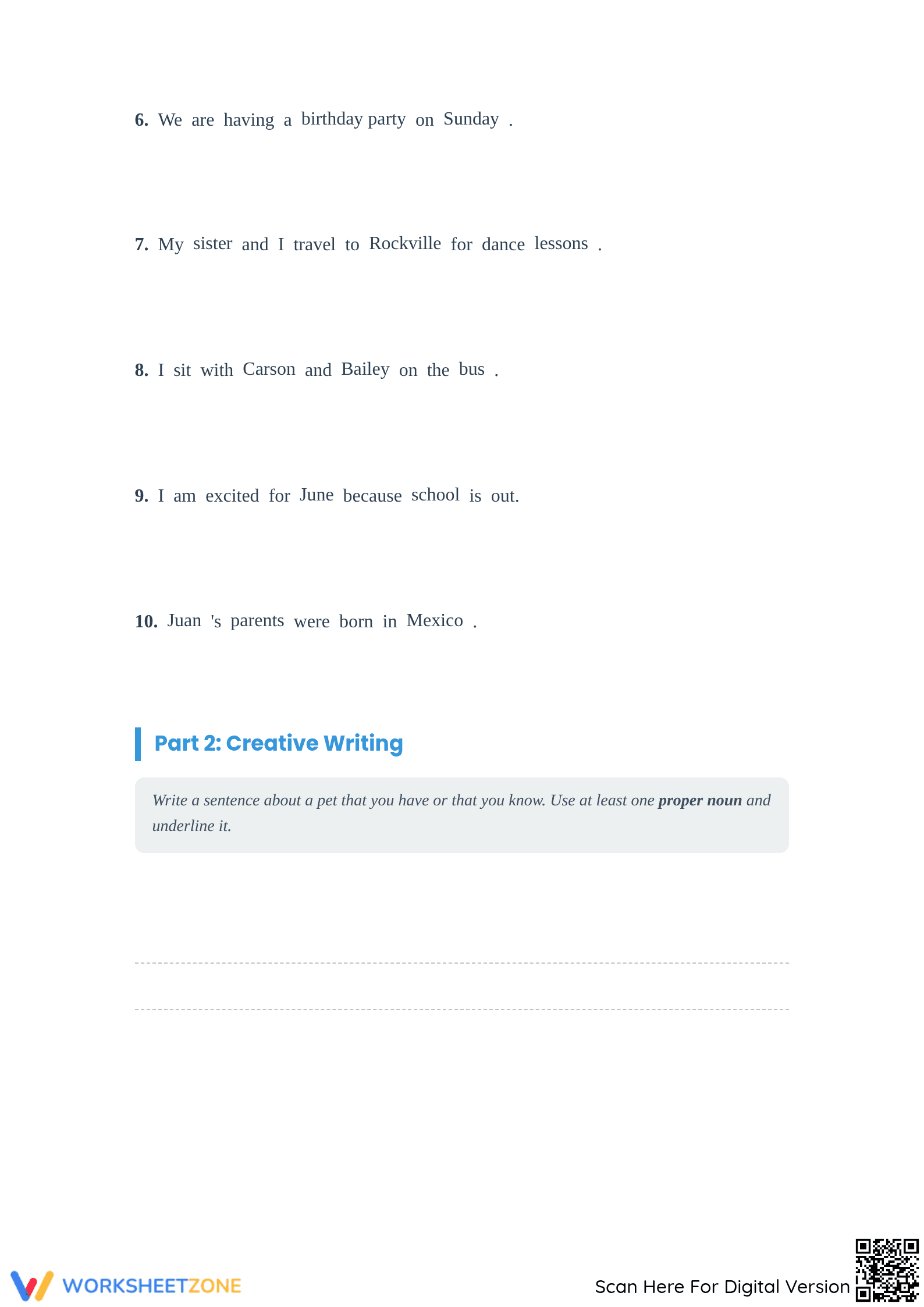 Essential Proper Nouns Worksheet | Grade 4-5 Grammar Ready - Page 2