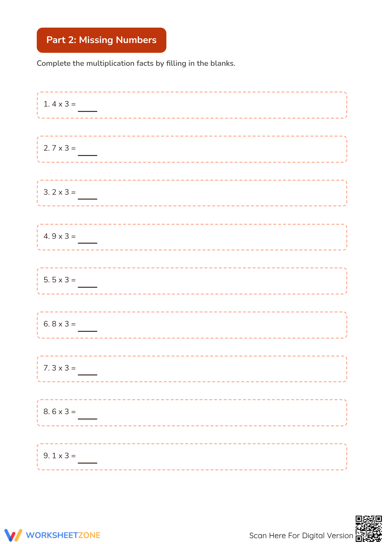 Printable 3x Times Table Worksheet | Grade 3 Math - Page 2
