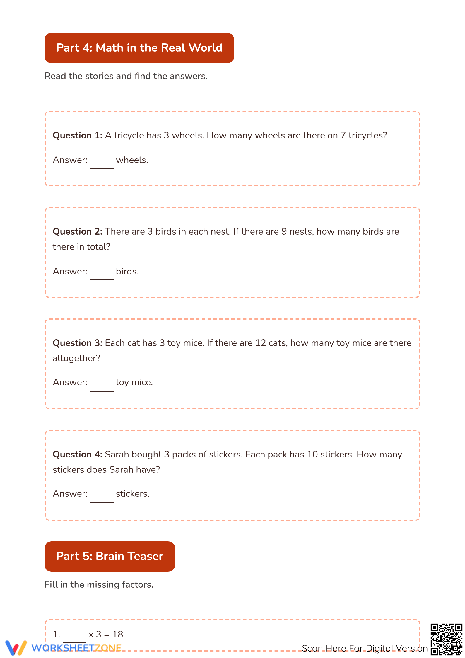 Printable 3x Times Table Worksheet | Grade 3 Math - Page 4