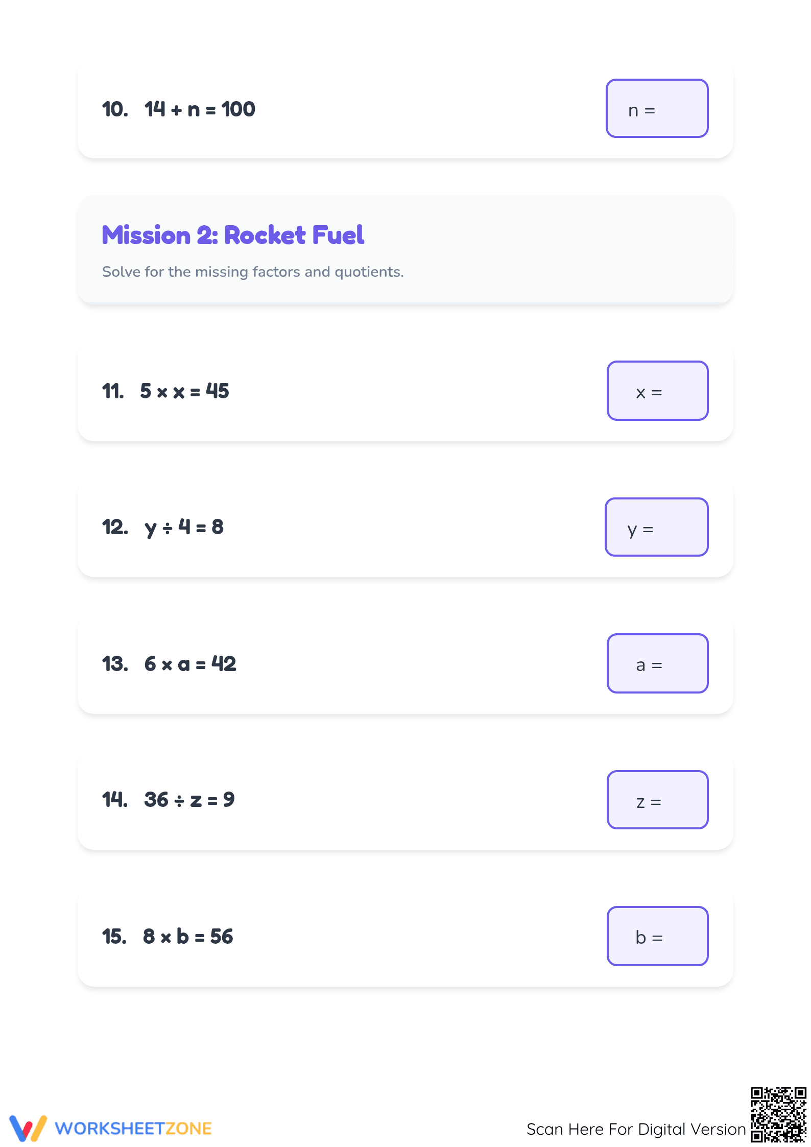 Printable Algebraic Equations Worksheet | Grade 4 Math - Page 3
