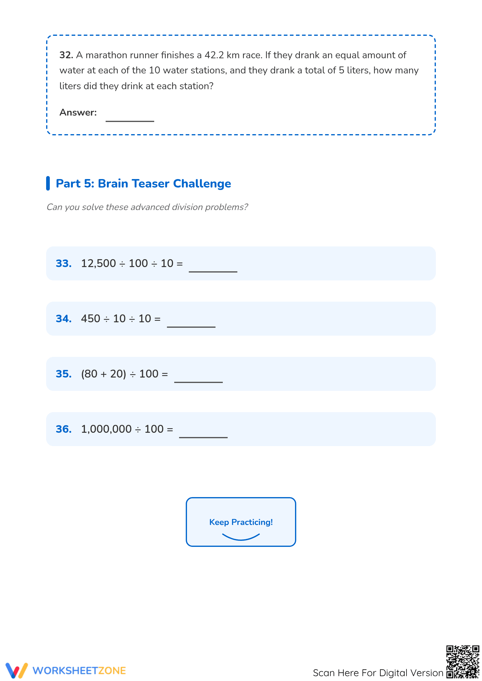 Essential Dividing by 10 and 100 Practice | Grade 4-5 - Page 5