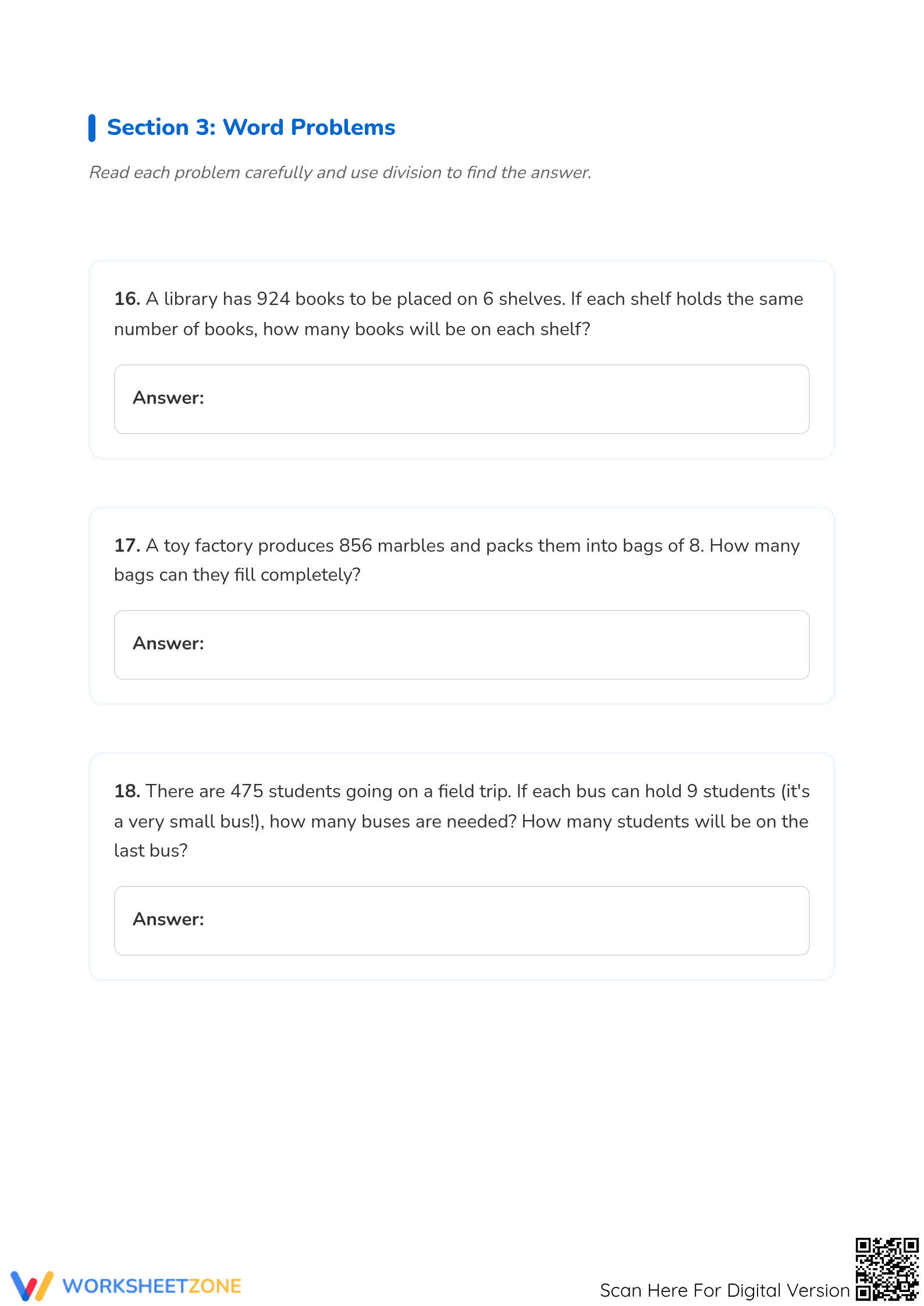 Printable Long Division Worksheet | Grade 4 Essential Math - Page 4