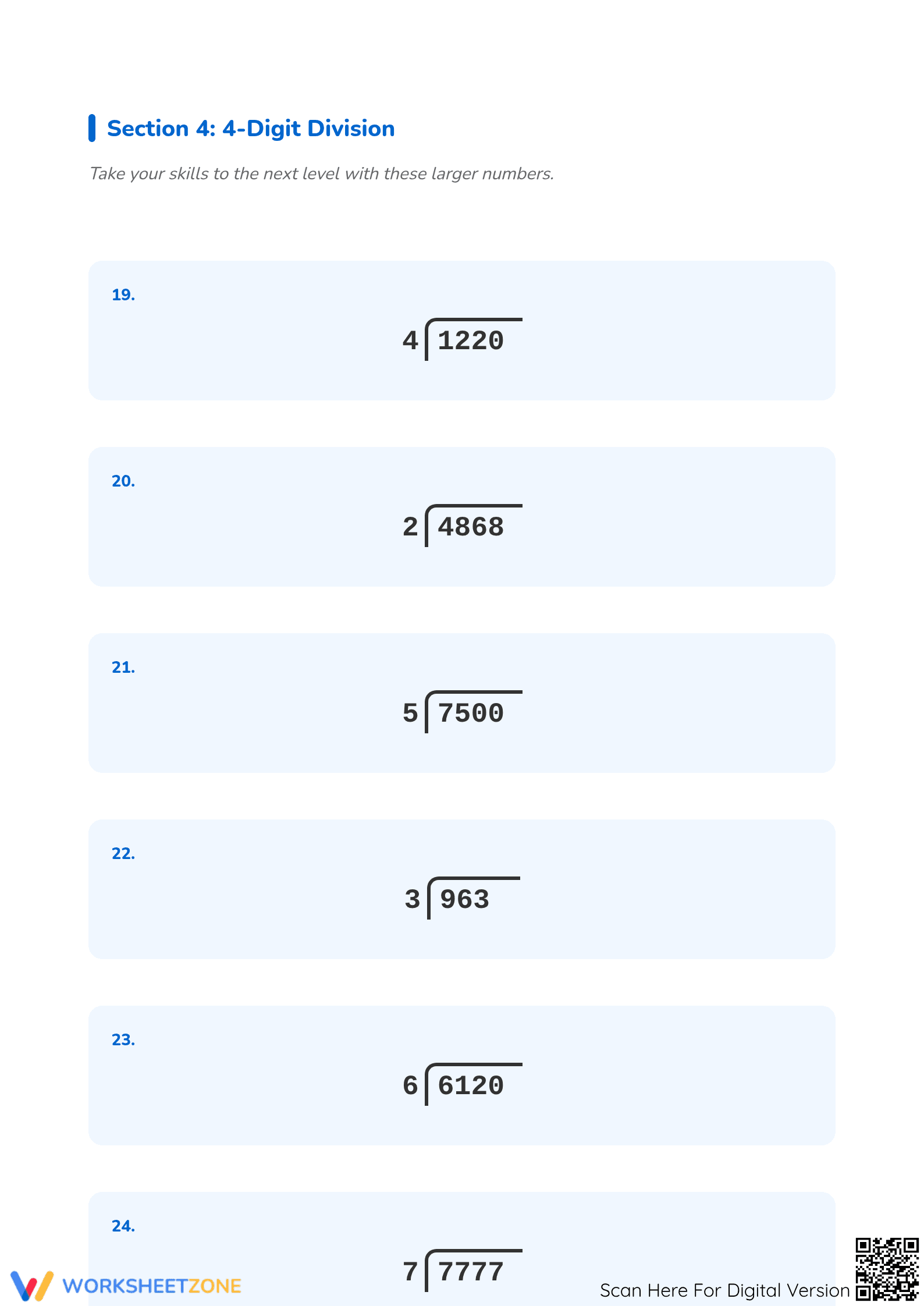 Printable Long Division Worksheet | Grade 4 Essential Math - Page 5