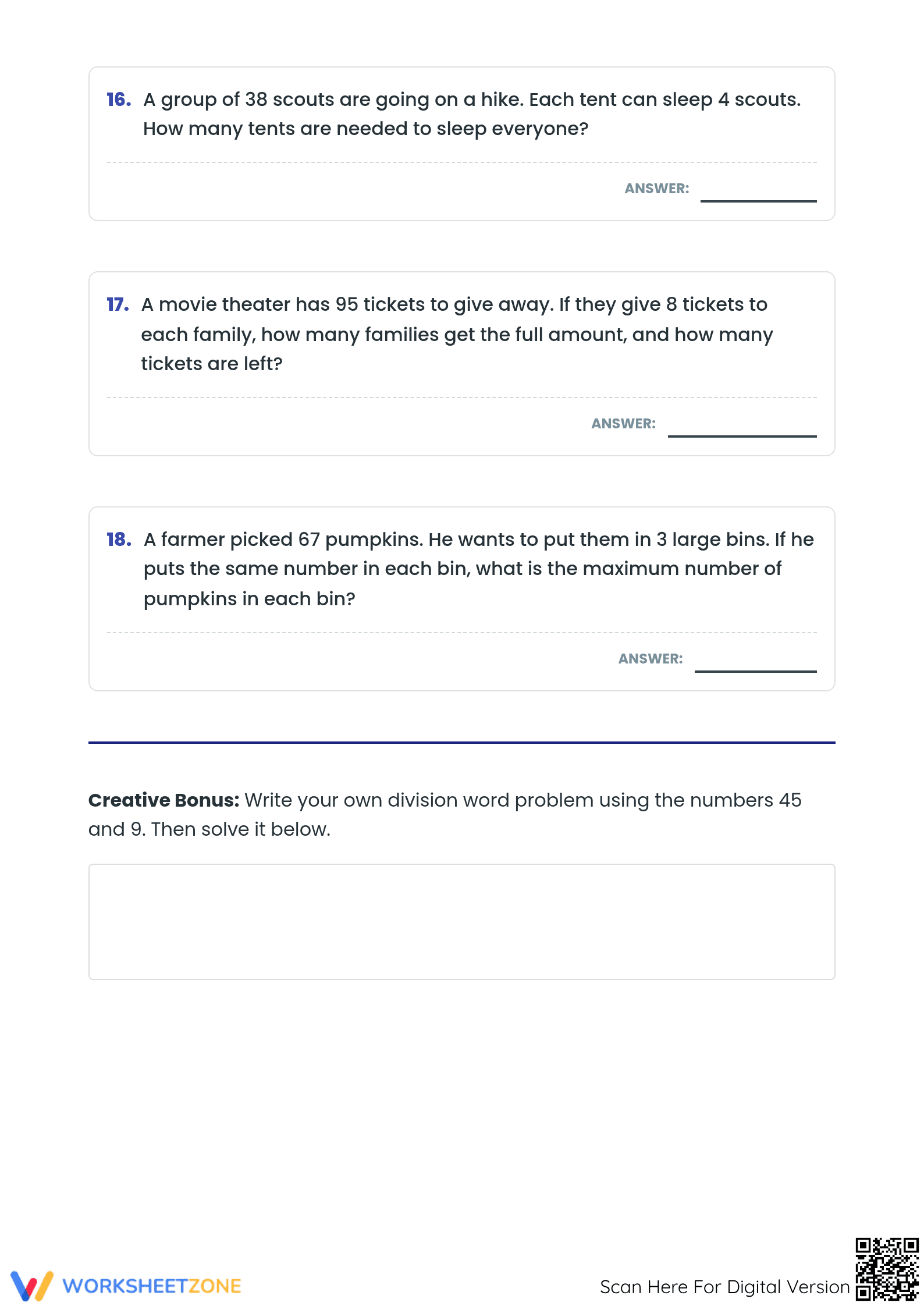 Essential 2-Digit by 1-Digit Division Word Problems Grade 5 - Page 5