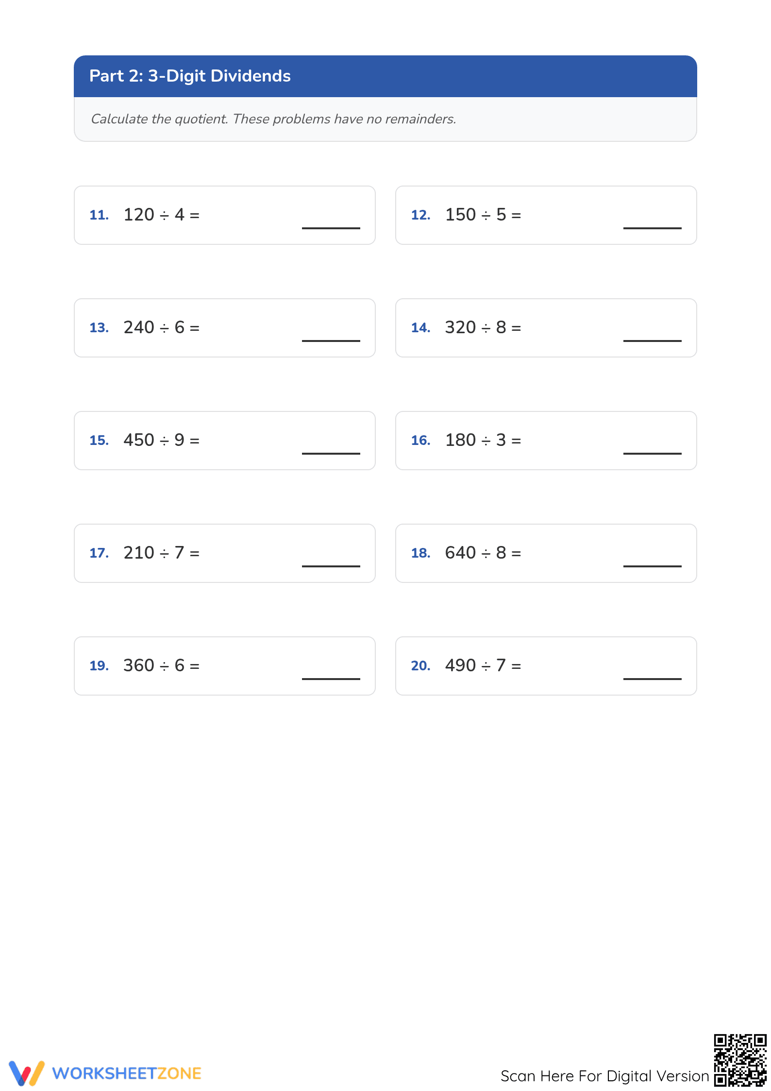 Printable Division Challenge Worksheet | Grades 3-5 Math - Page 2