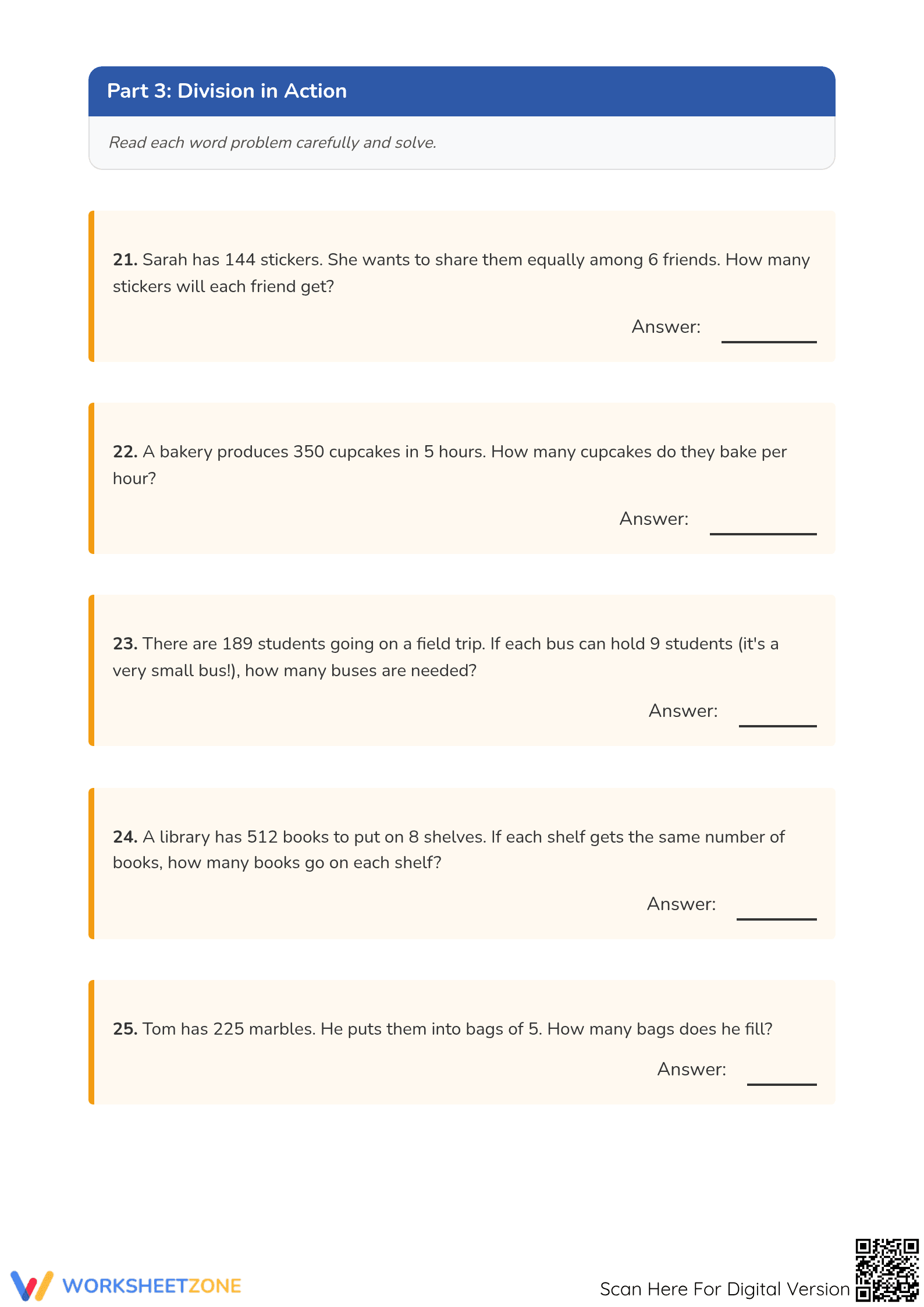 Printable Division Challenge Worksheet | Grades 3-5 Math - Page 3