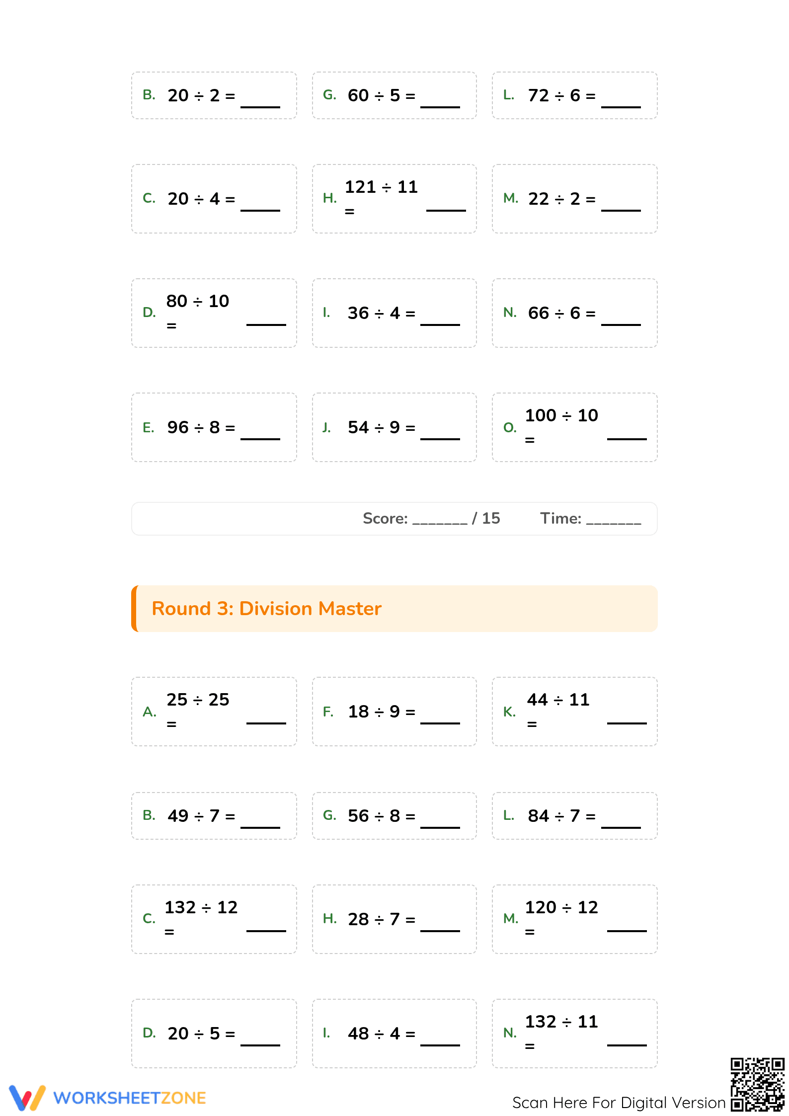 Division Challenge Worksheet | Essential Grade 3-5 Printable - Page 2